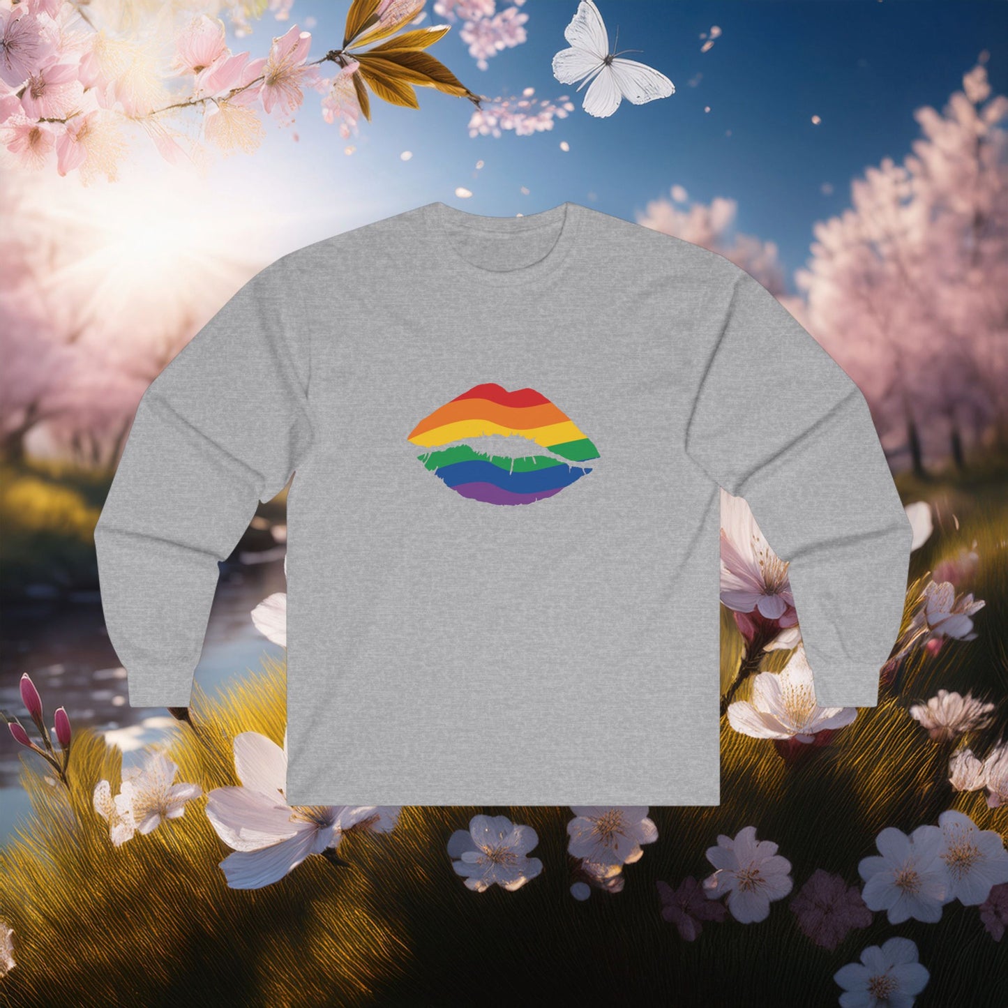 Rainbow Kiss Long Sleeve Tee