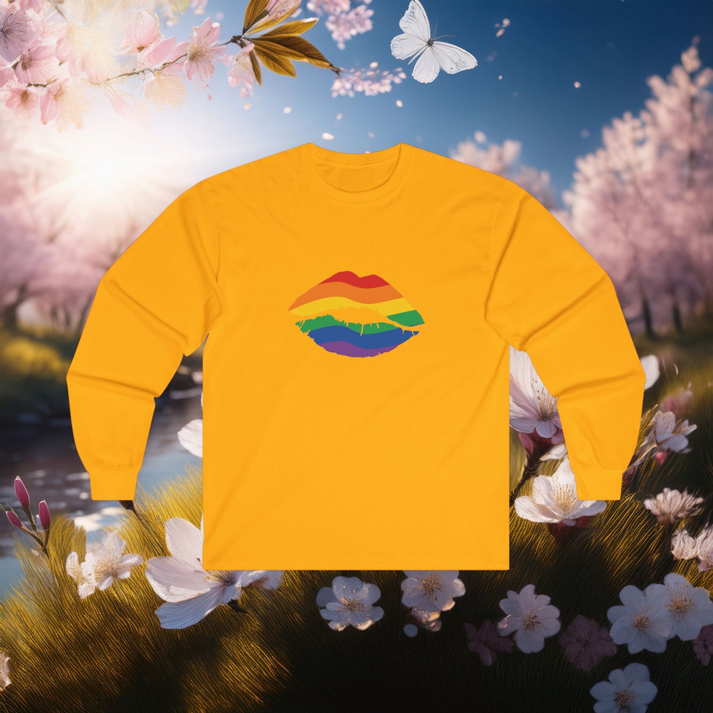 Rainbow Kiss Long Sleeve Tee