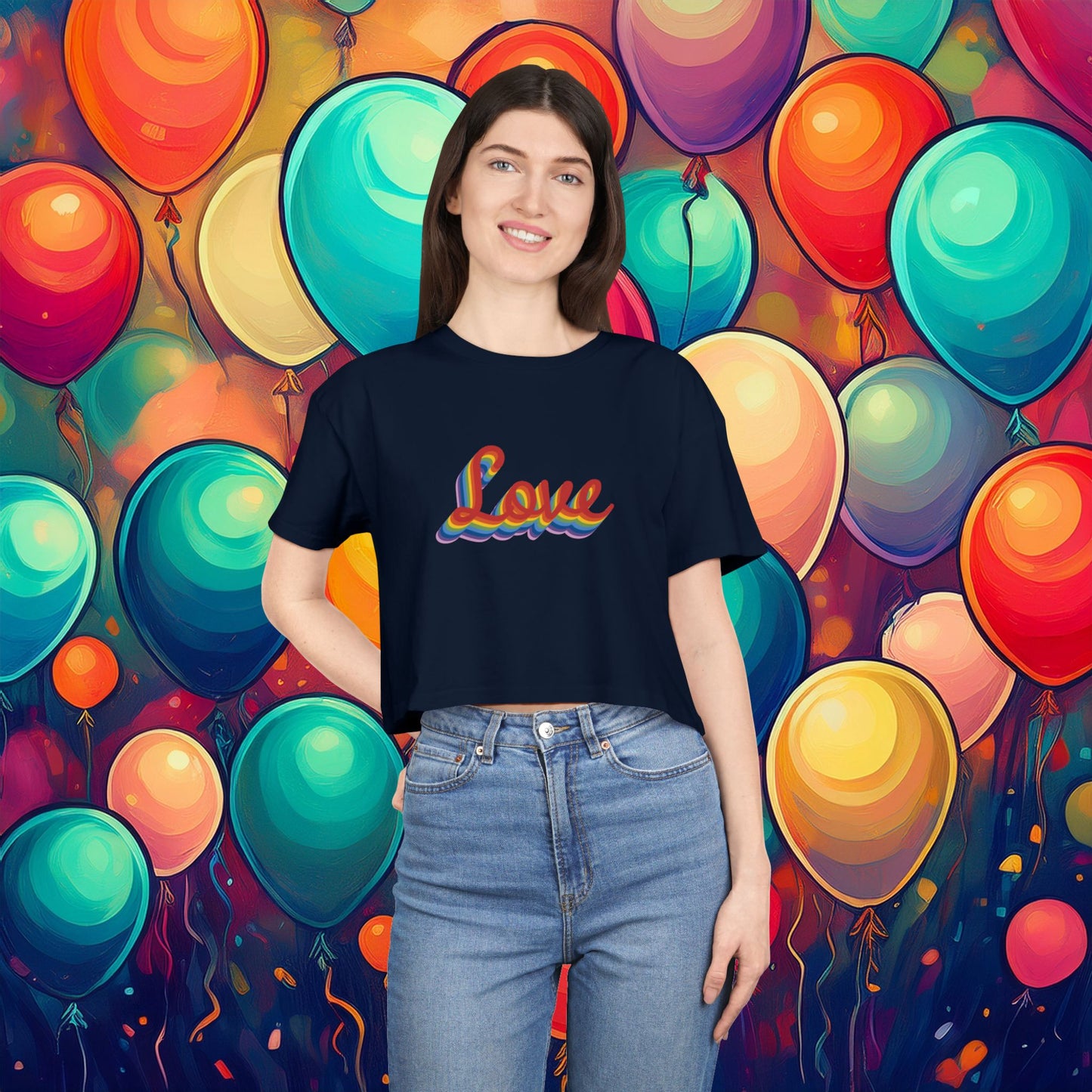 Rainbow Love Women's Crop Tee