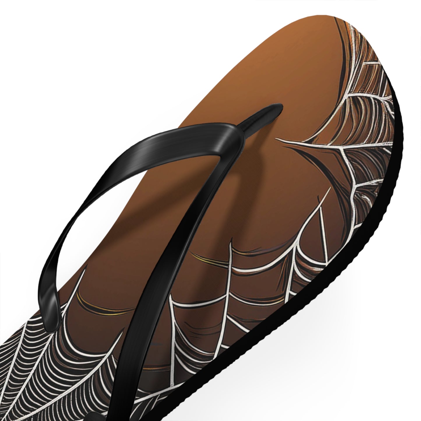 Golden Spider Web Flip Flops