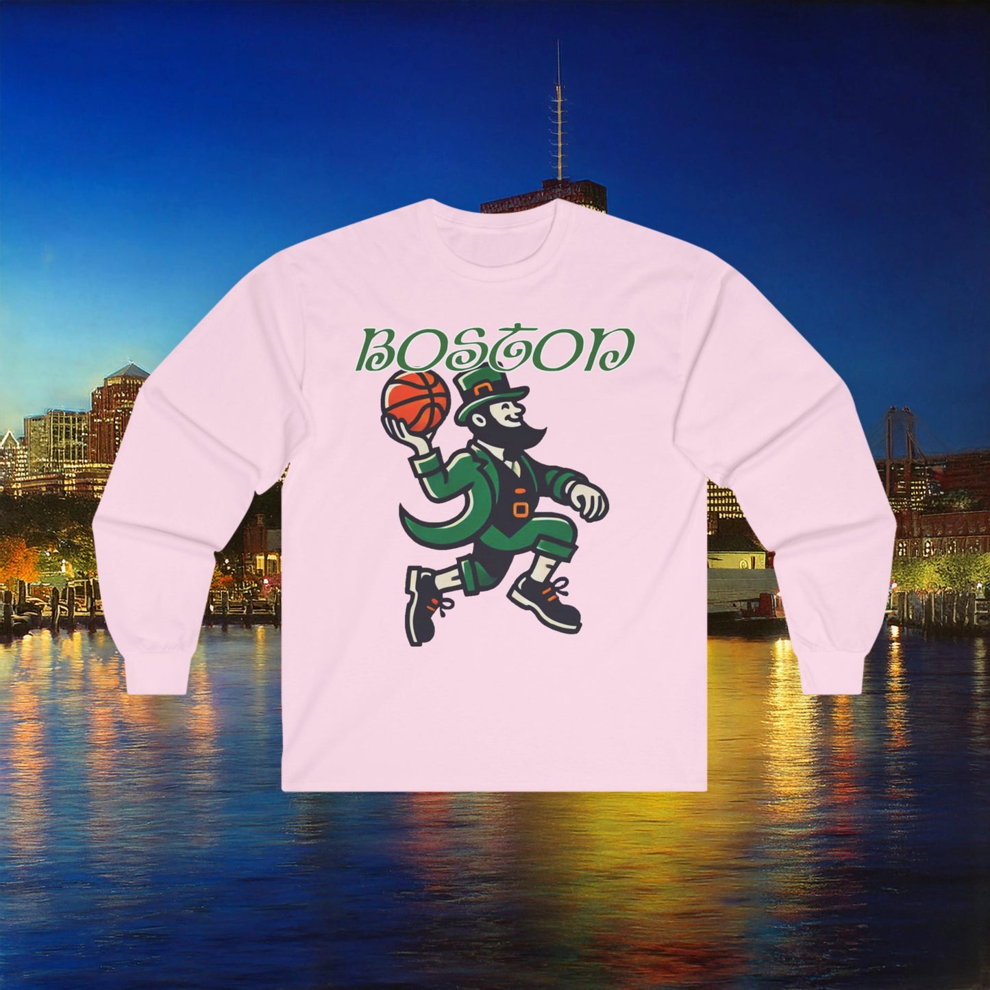 Boston Basketball Logo Long Sleeve Tee