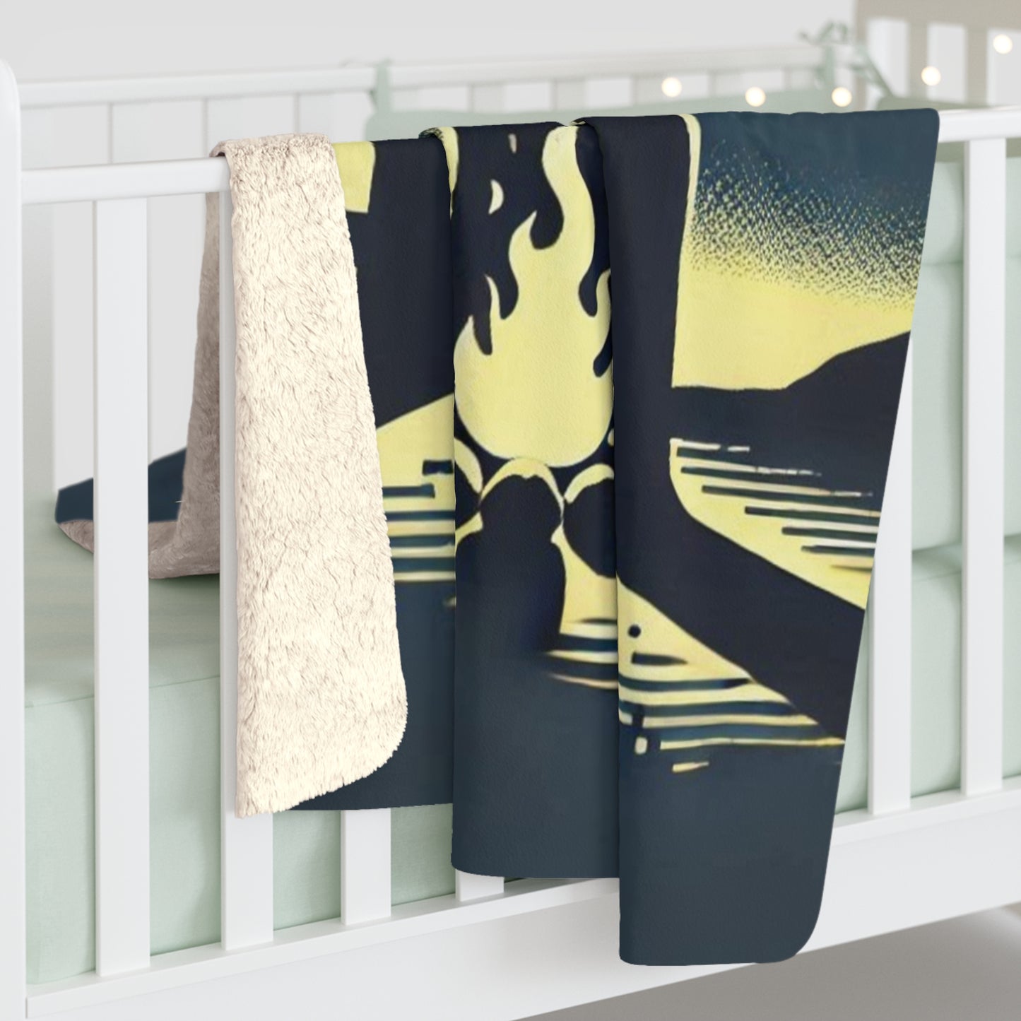 Midnight Circle Sherpa Fleece Blanket