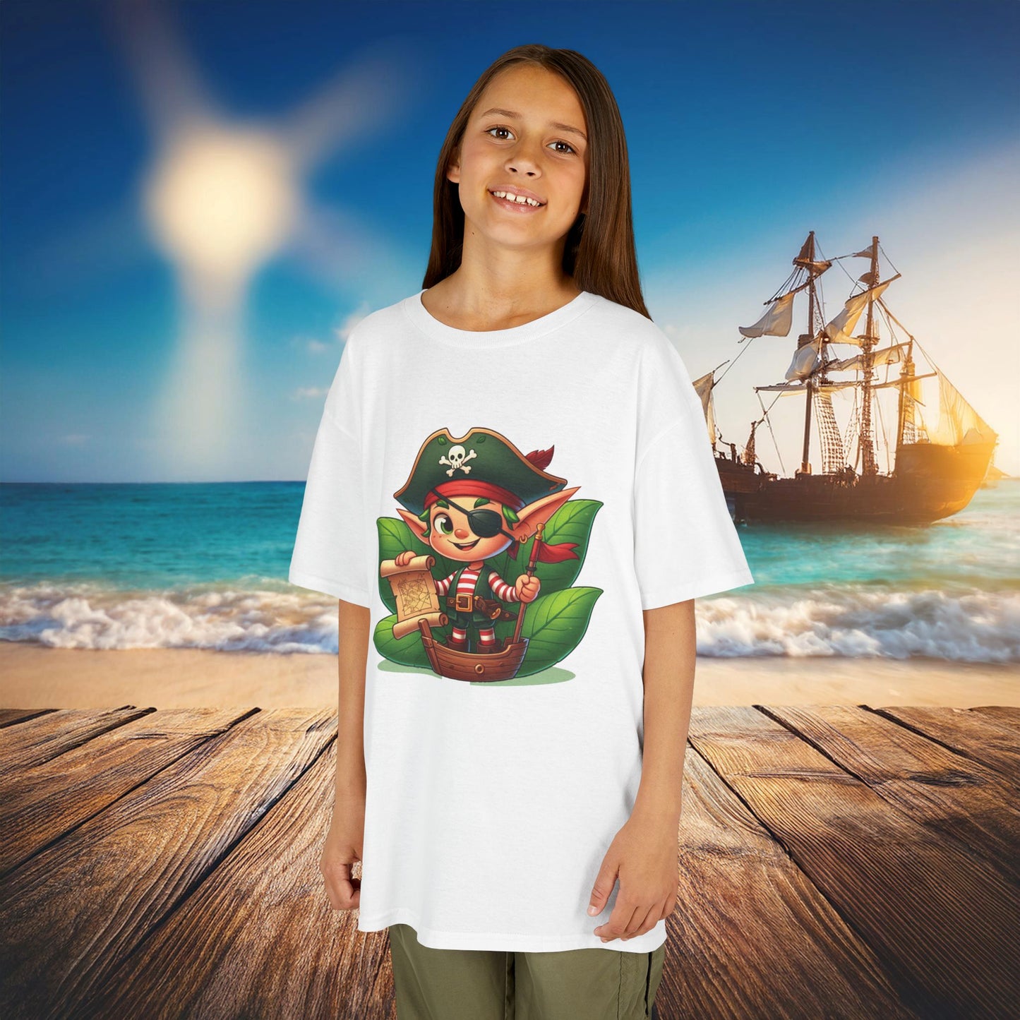 Elf Pirate Treasure Map Kids Tee