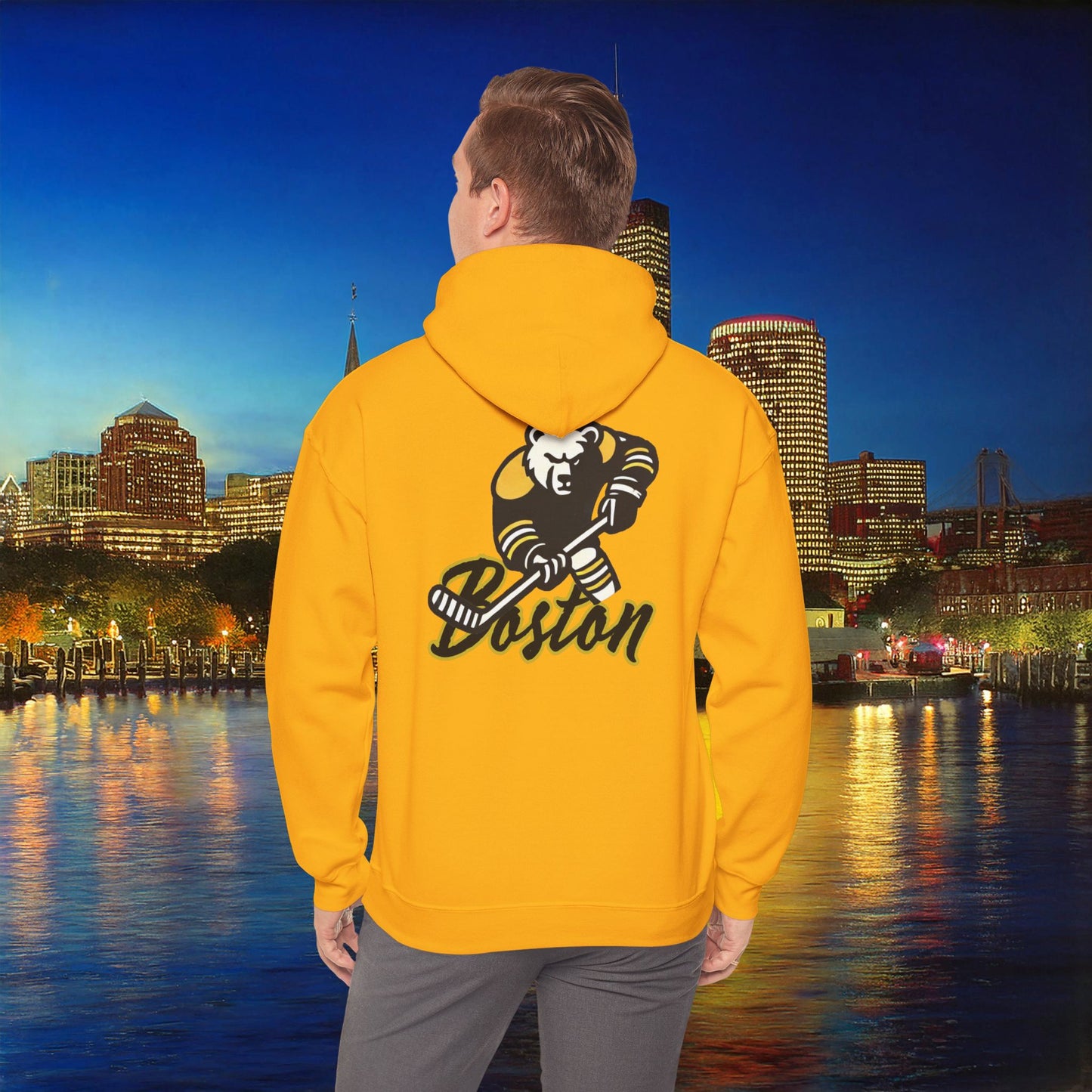 Boston Hockey Bear Hoodie