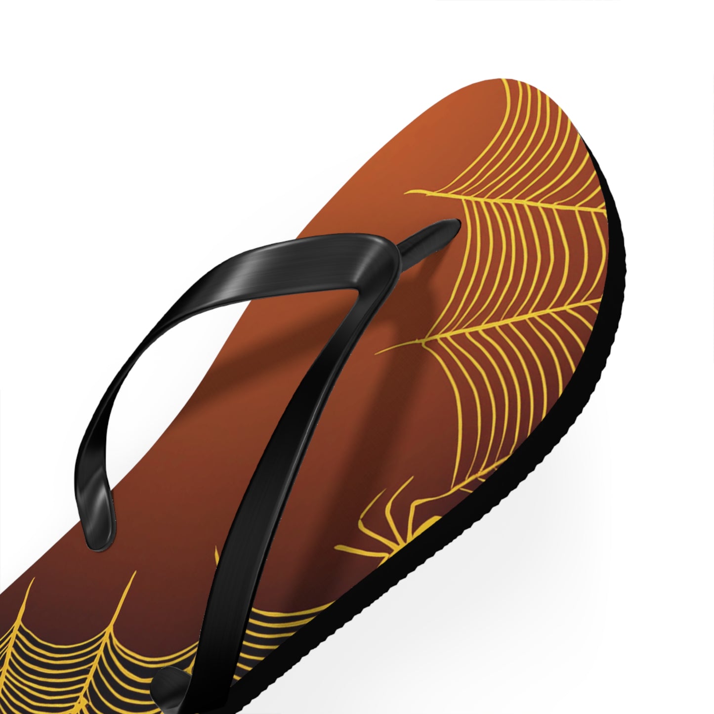 Orange Spider Web Flip Flops