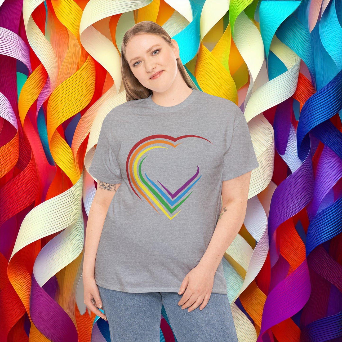 Rainbow Heart Unisex Tee