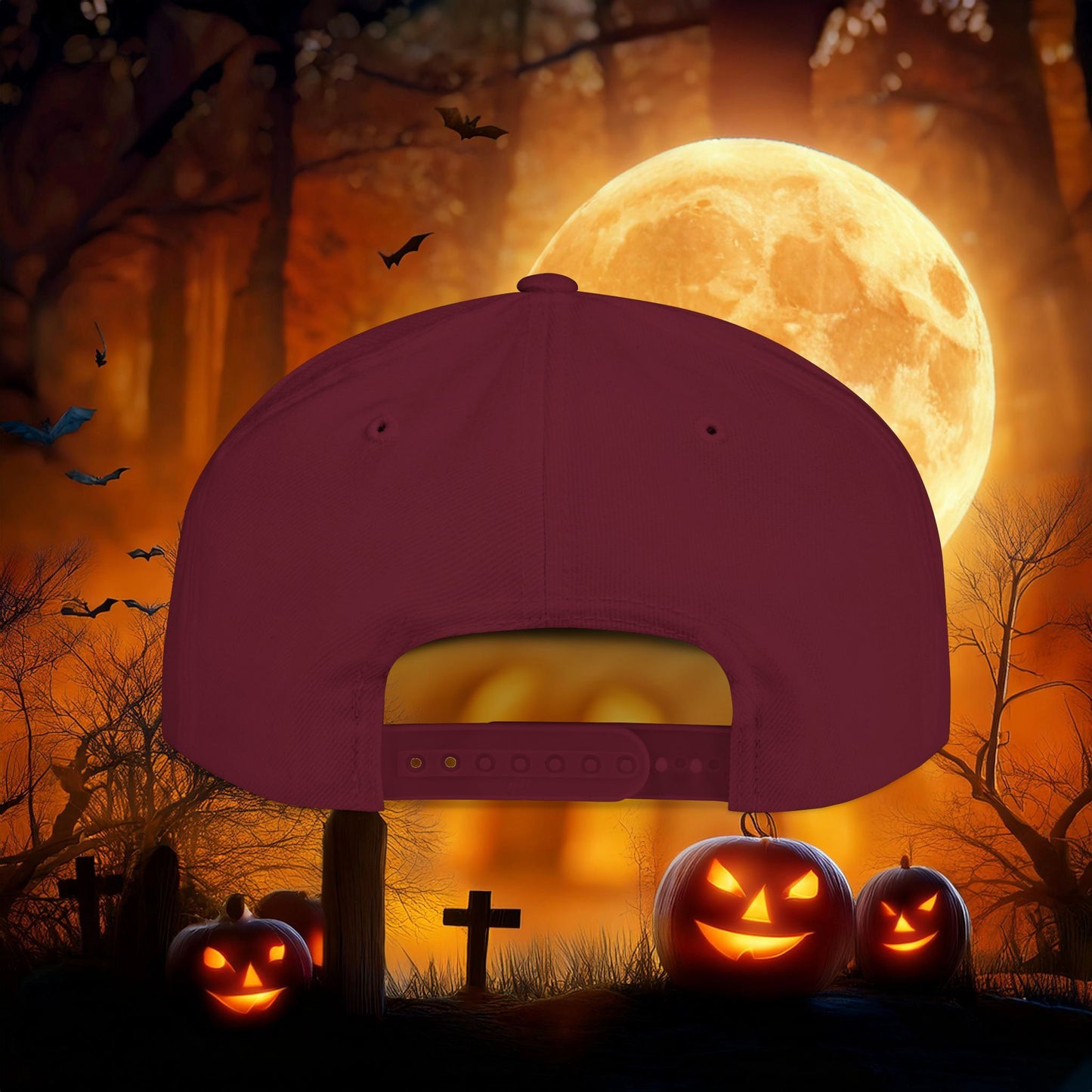 Vampire Teeth Flat Bill Snapback