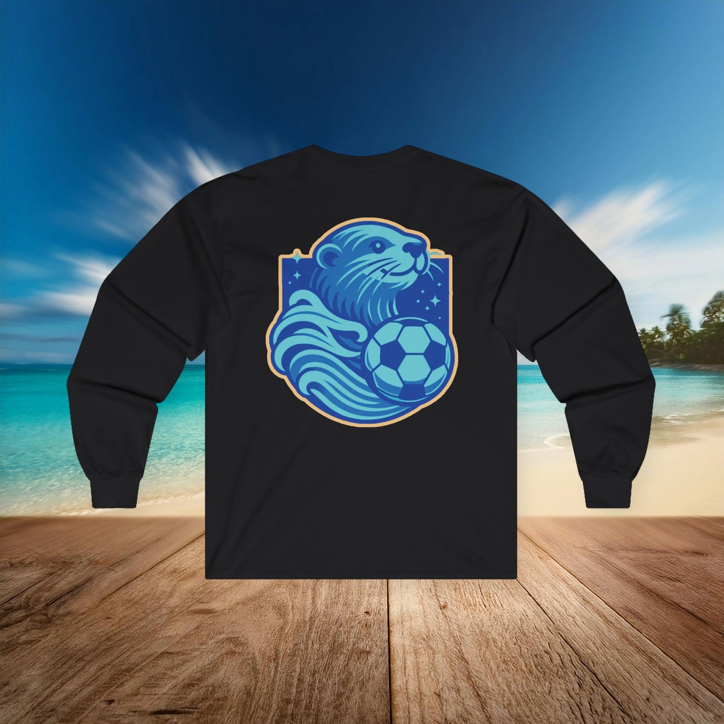 Sea Otter Soccer Logo Long Sleeve Tee