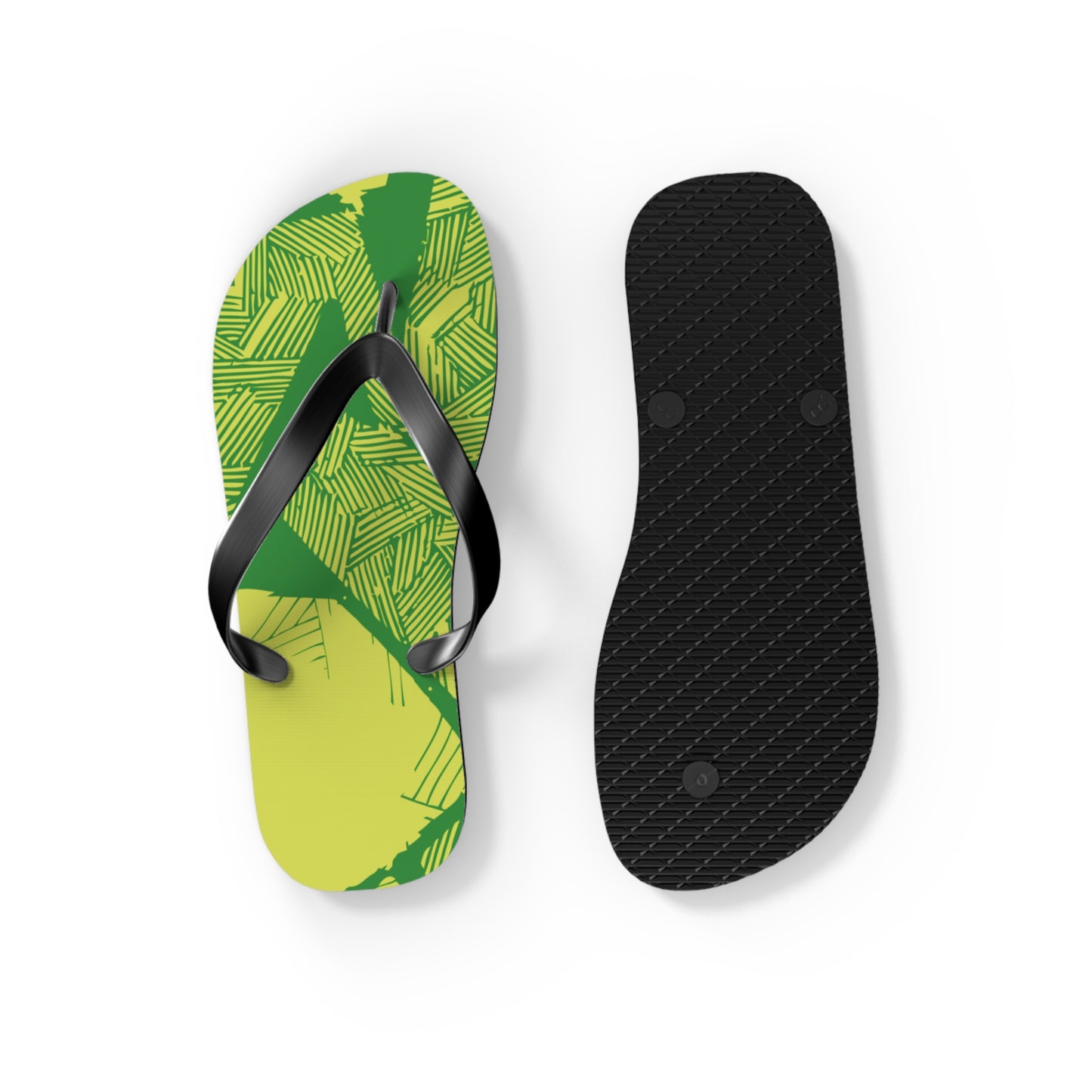 Electric Green and Gold Newcastle Flip Flops