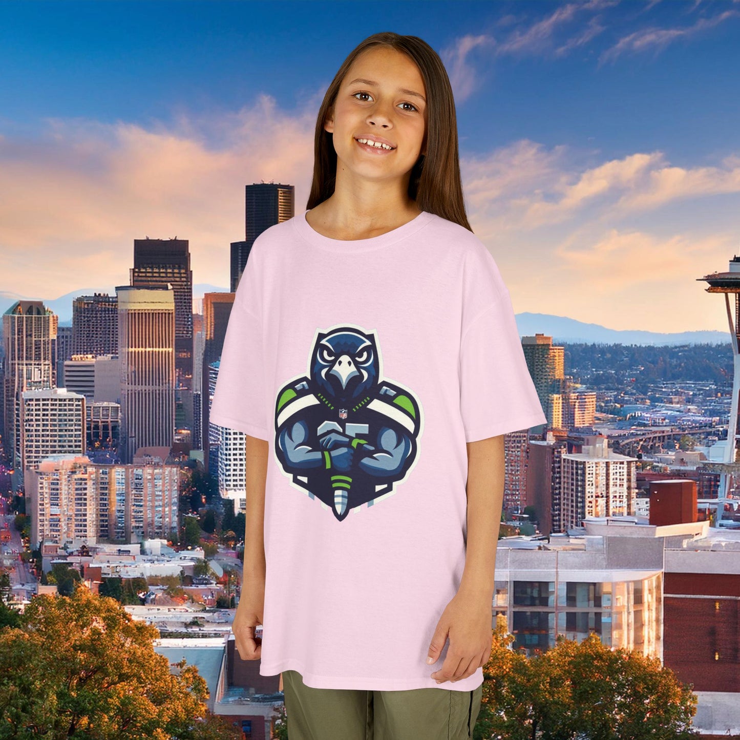 Seattle Football Player Kids Tee