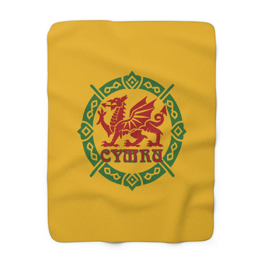 The Cymru Dragon Sherpa Fleece Blanket