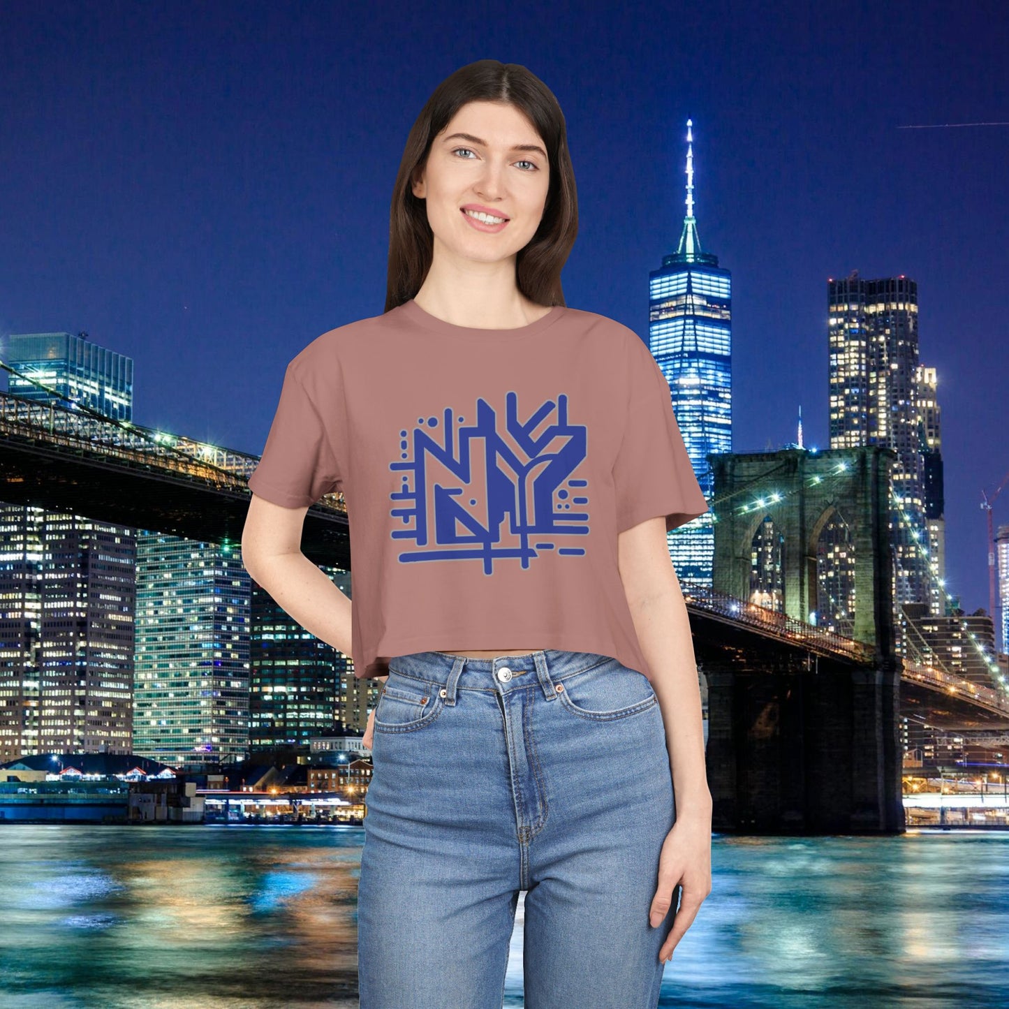 NY Subway Grafitti Women's Crop Tee