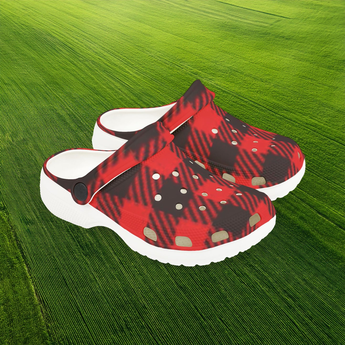 Red Buffalo Plaid Kid's Foam Clogs