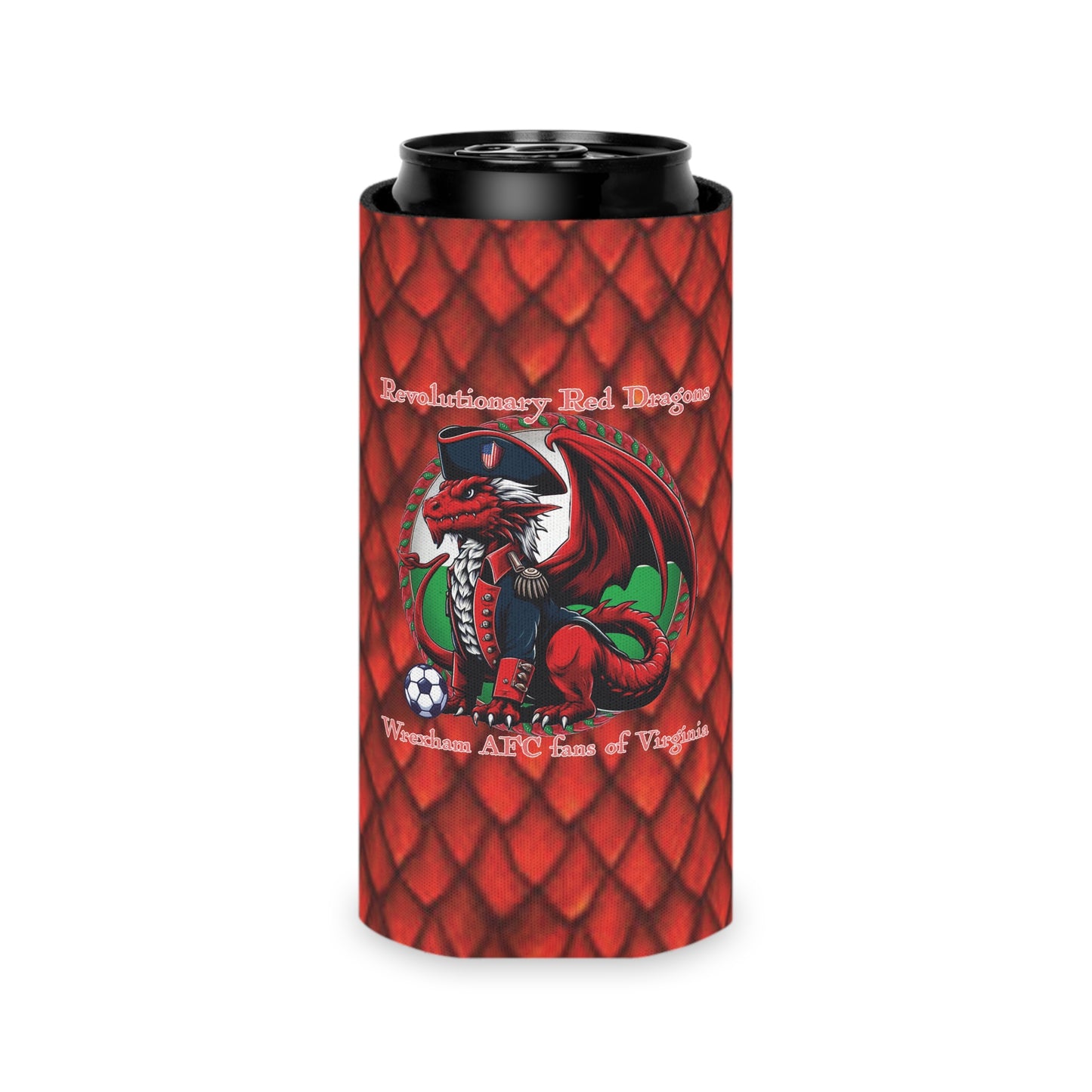 Revolutionary Red Dragons Logo Can Cooler - Scales