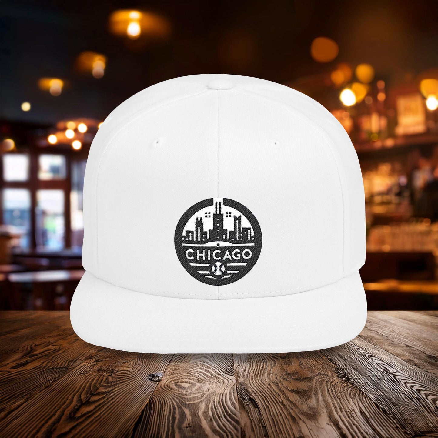 Chicago Black & White Baseball Flat Bill Snapback
