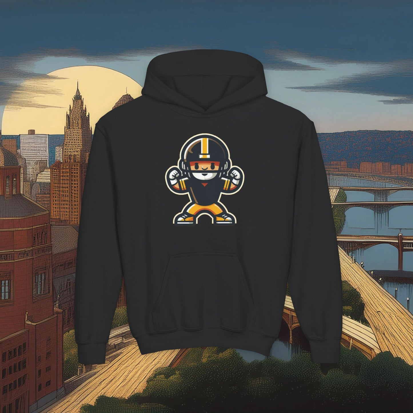Mini Pittsburgh Football Player Youth Hoodie