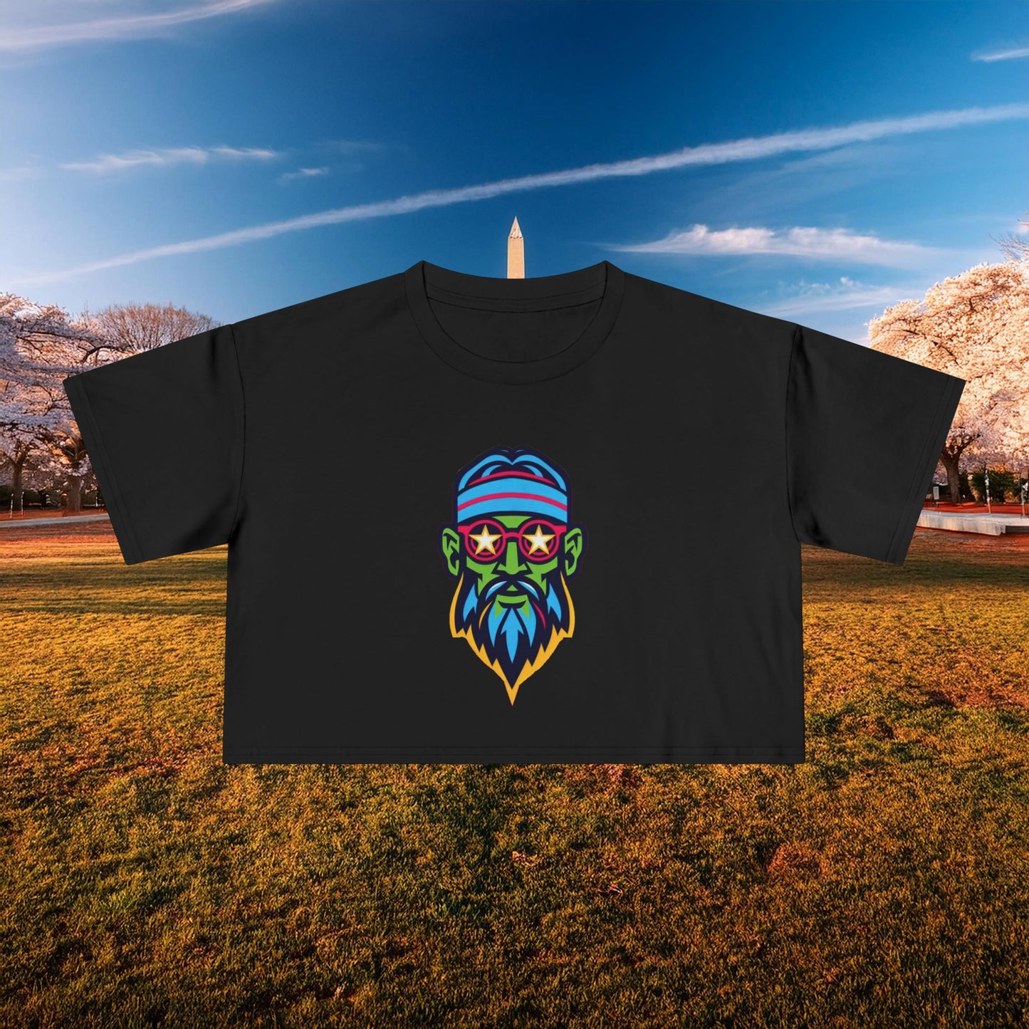 Psychedelic Wizard's Player Women's Crop Tee