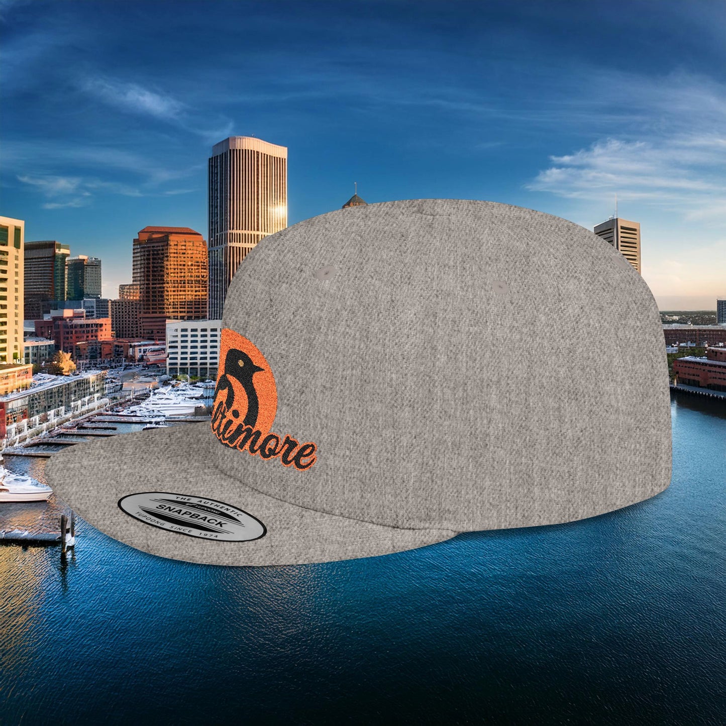 Baltimore Oriole Flat Bill Snapback