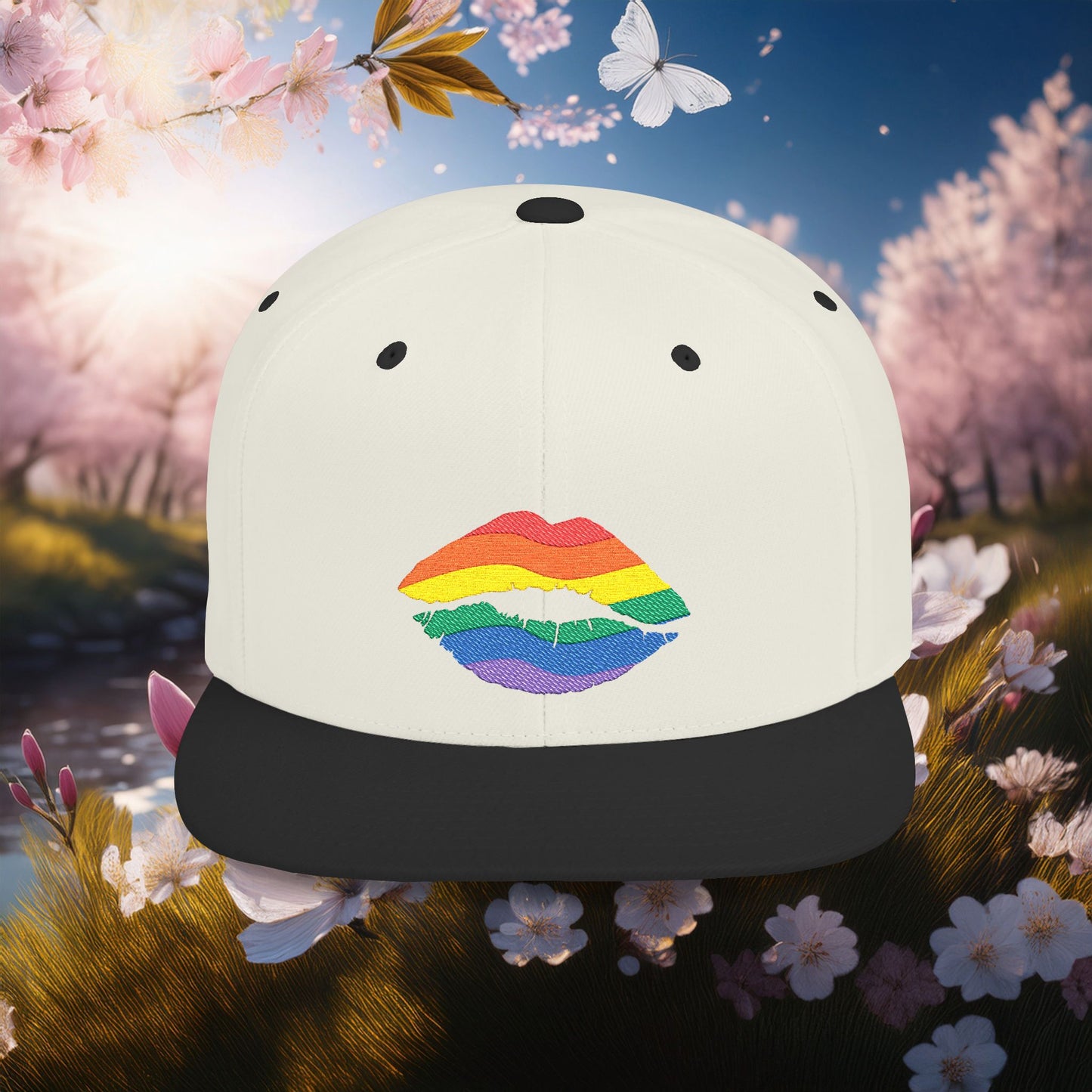 Rainbow Kiss Flat Bill Snapback