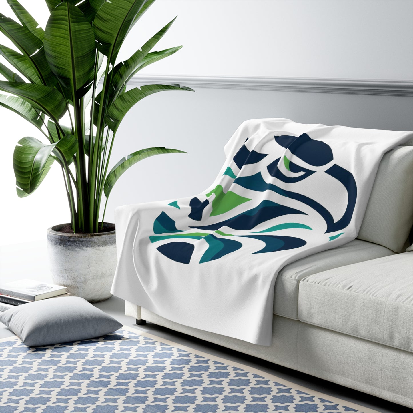 Seattle Football Logo Sherpa Fleece Blanket