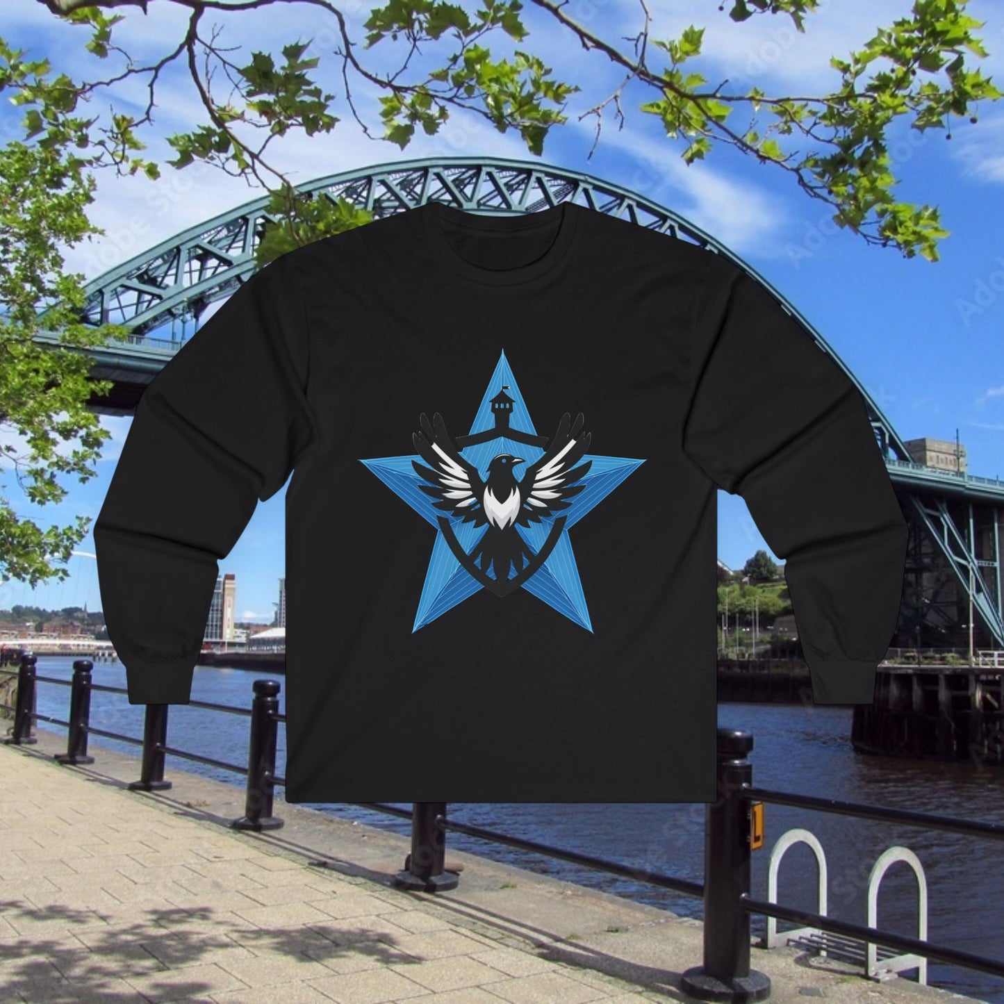Newcastle United Blue Star Long Sleeve Tee