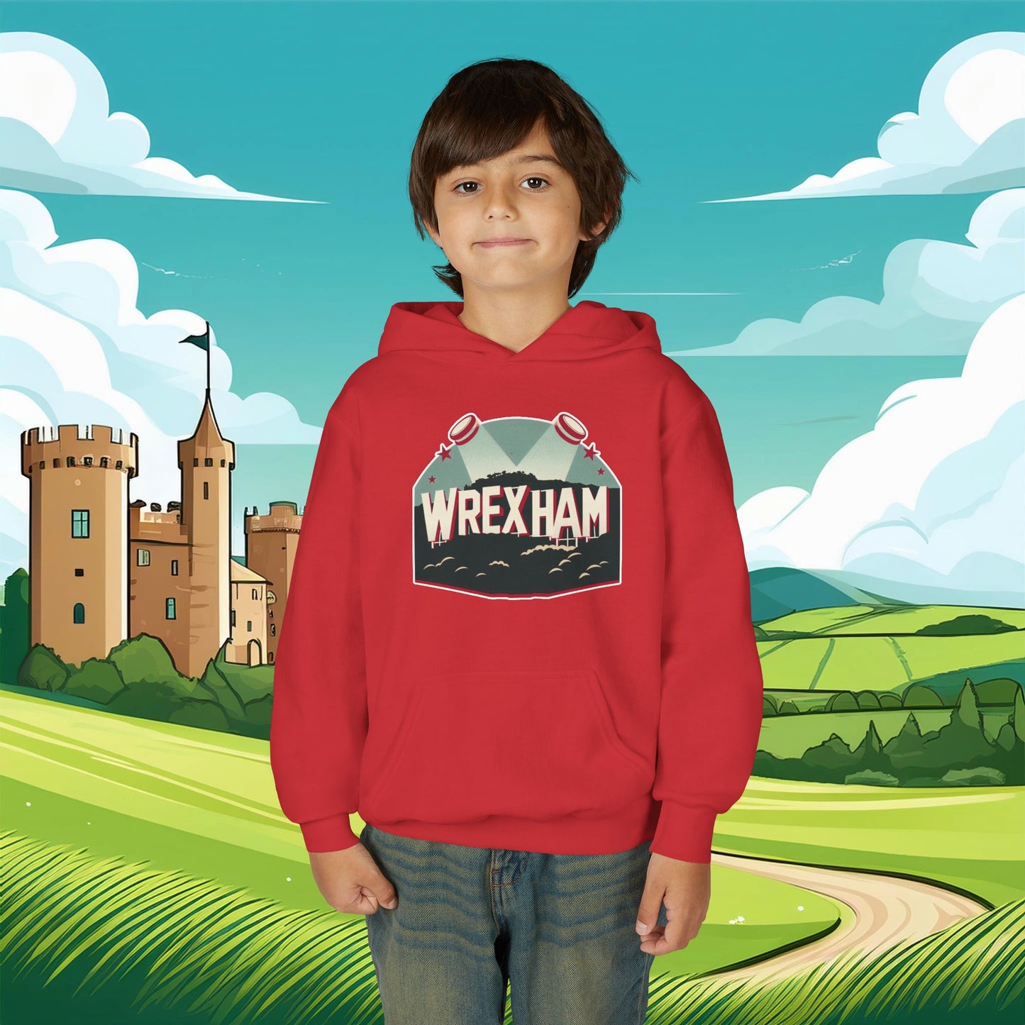 Wrexham Hollywood Sign Youth Hoodie