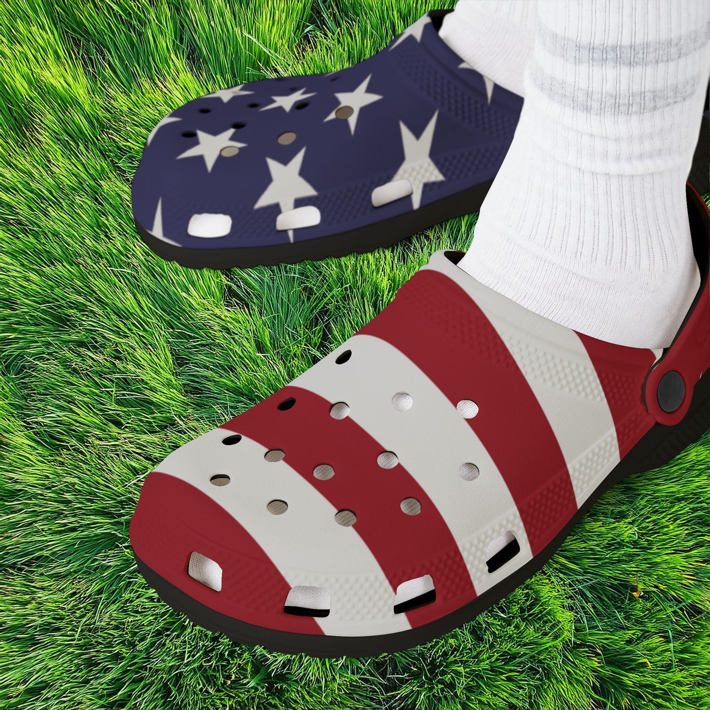 American Flag Foam Clogs