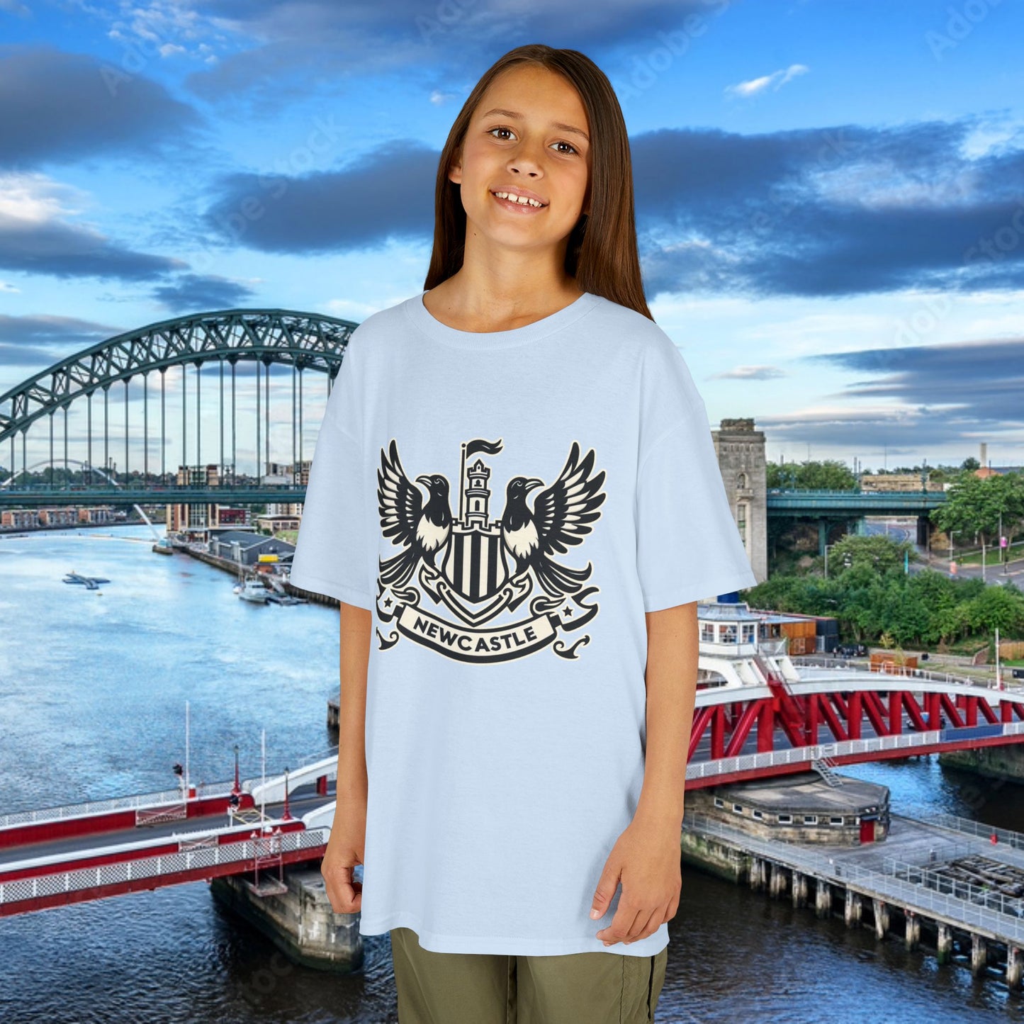 Newcastle United B&W Crest Kids Tee