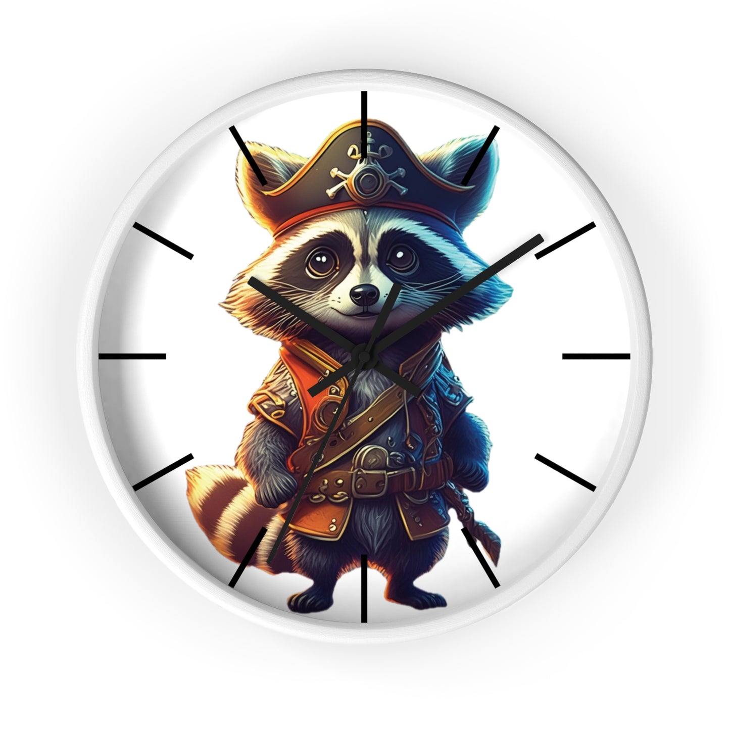 Raccoon Pirate Wall Clock