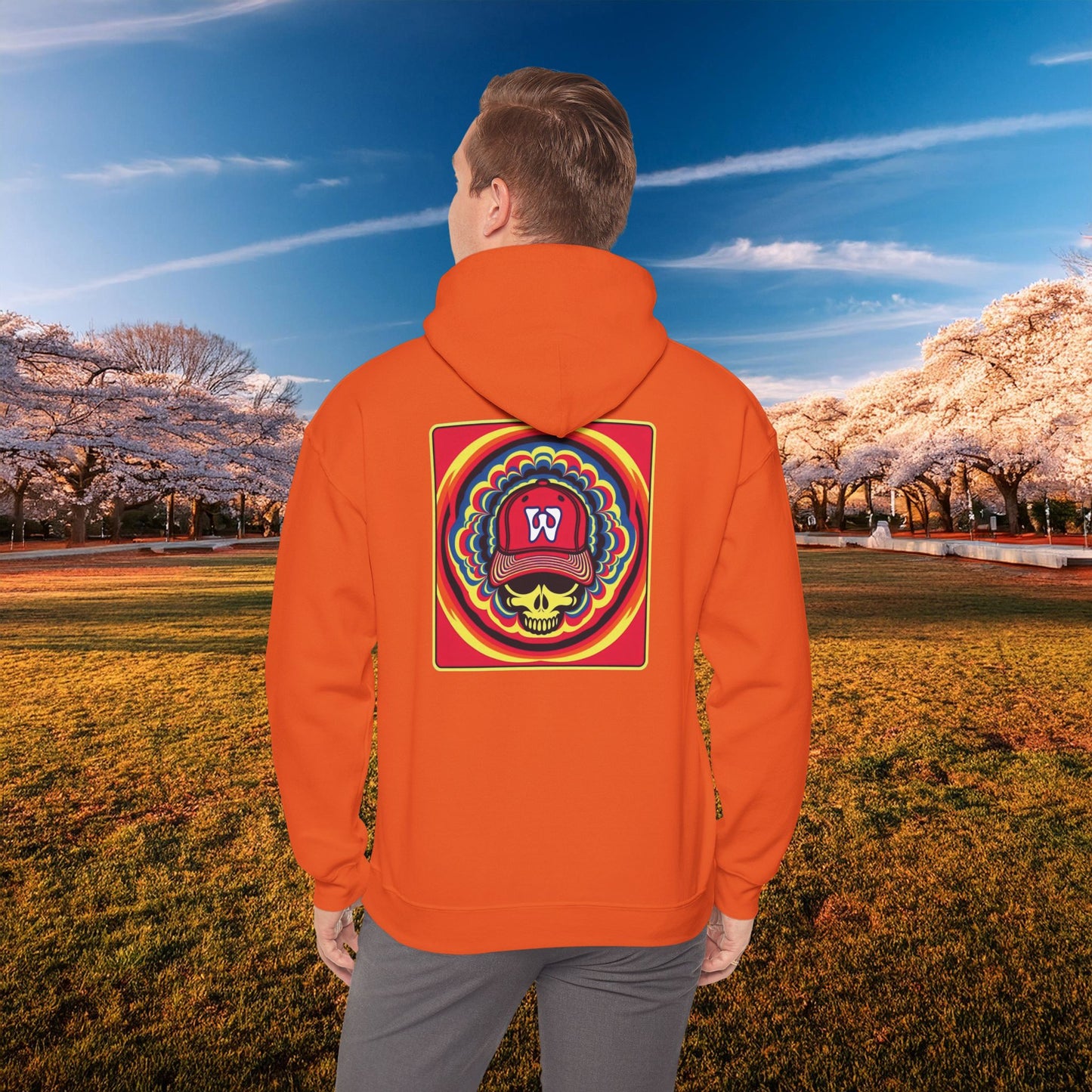 Psychedelic Funky W Skull Hoodie