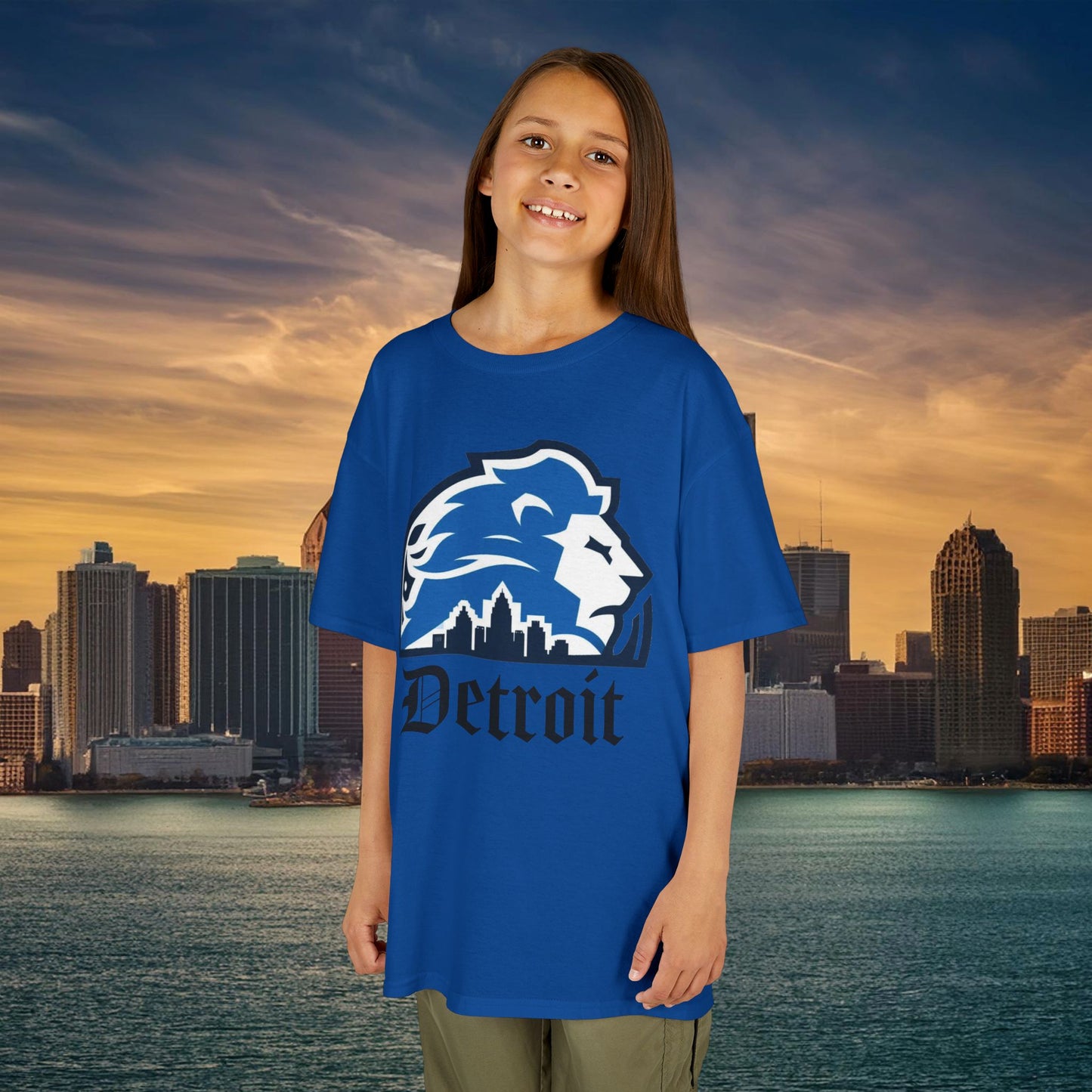 Detroit Football Skyline Kids Tee