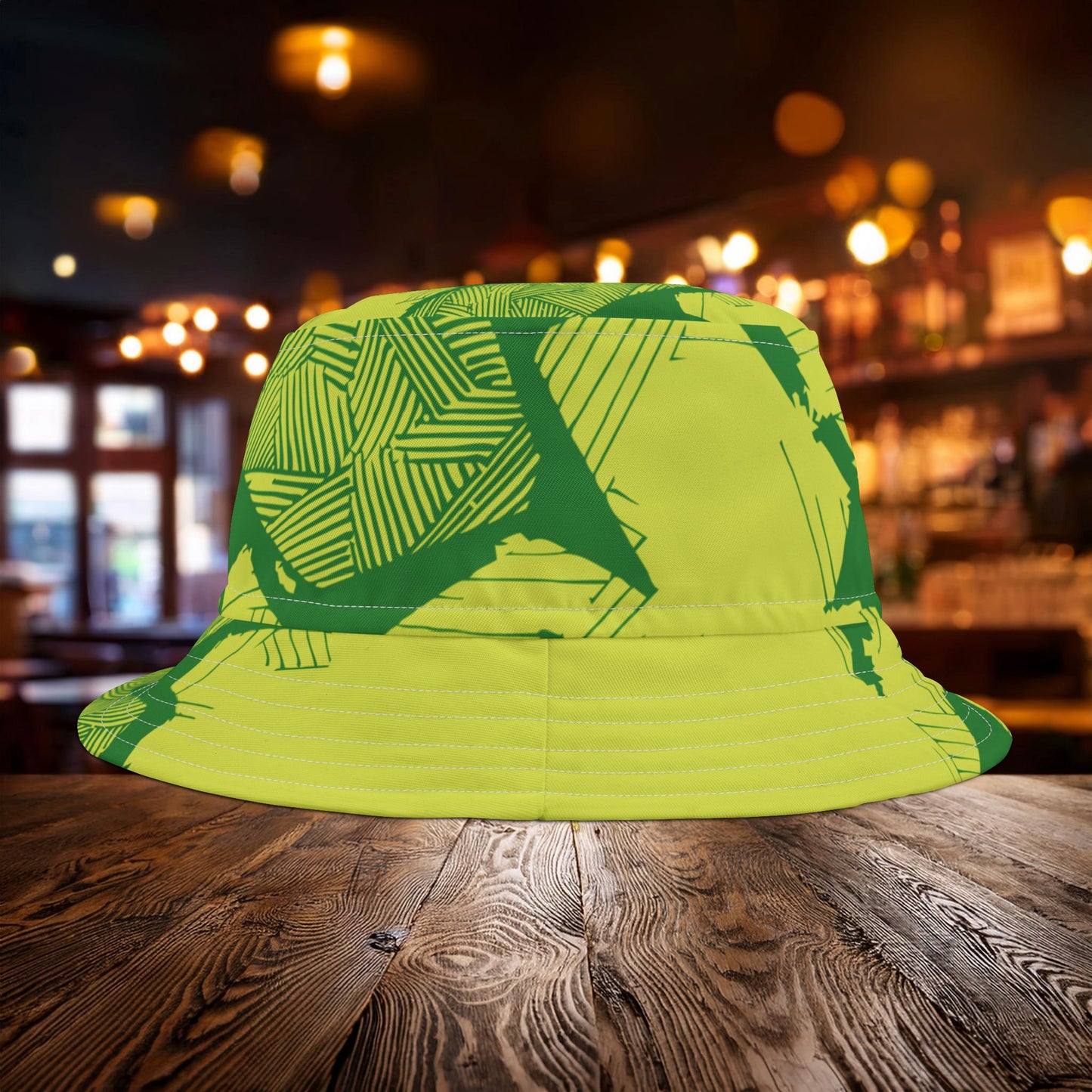 Electric Green and Gold Newcastle Bucket Hat