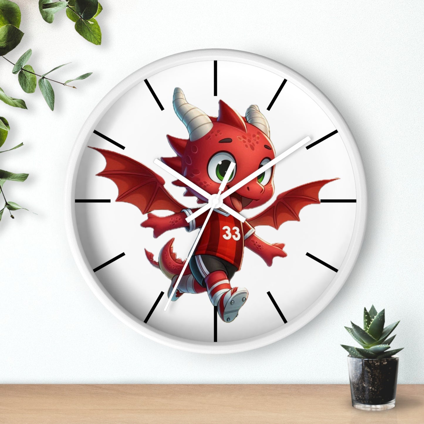 Mini Red Dragon Fan Wall Clock