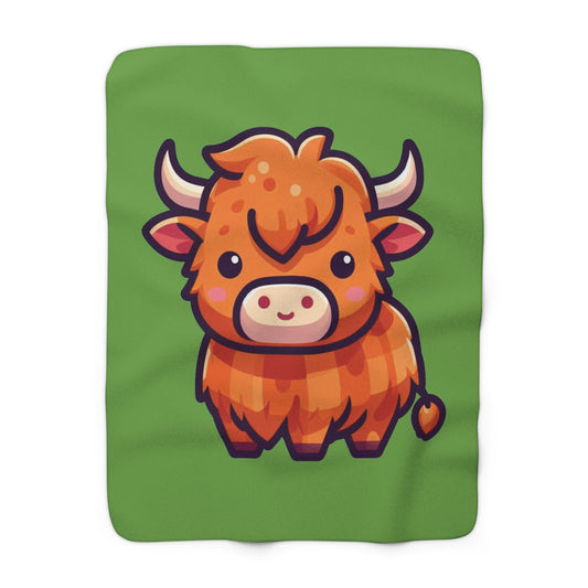 Highland Coo Sherpa Fleece Blanket