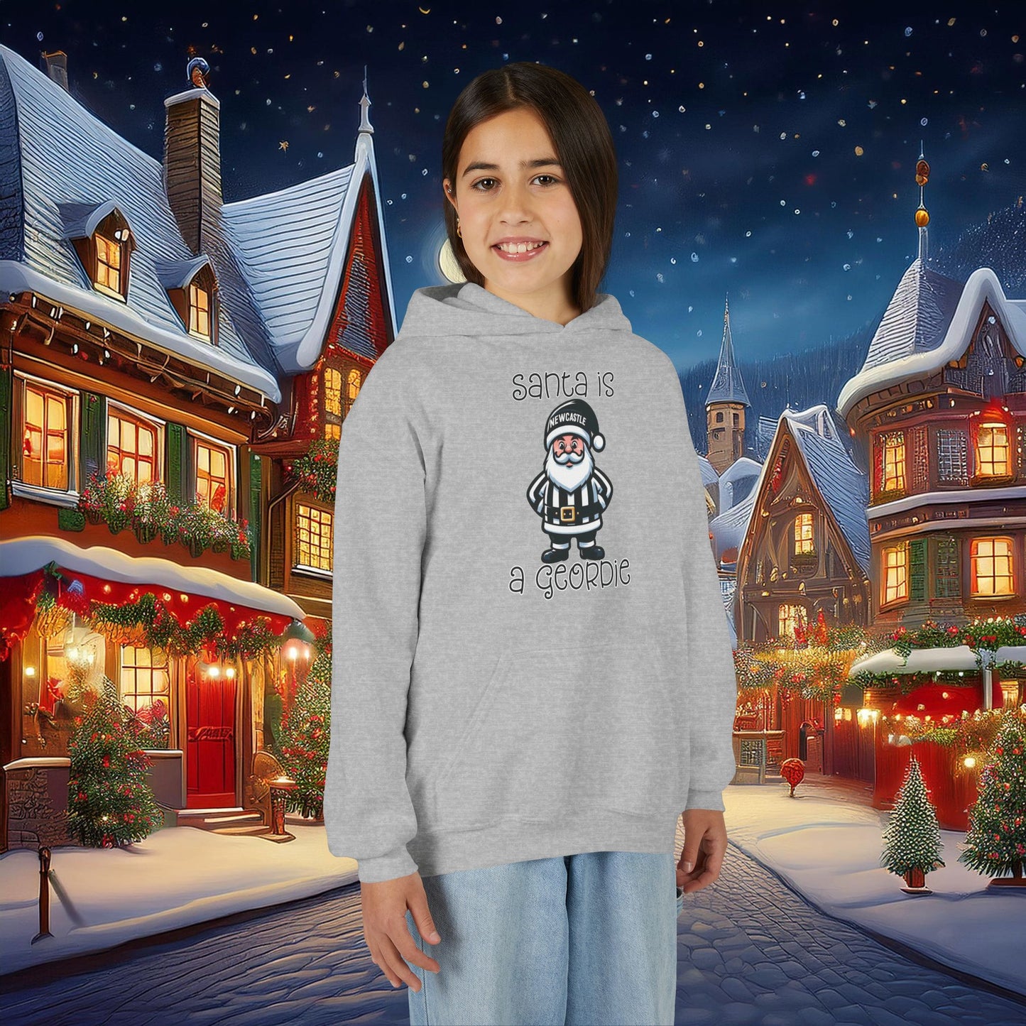 Newcastle United Santa is a Geordie Youth Hoodie