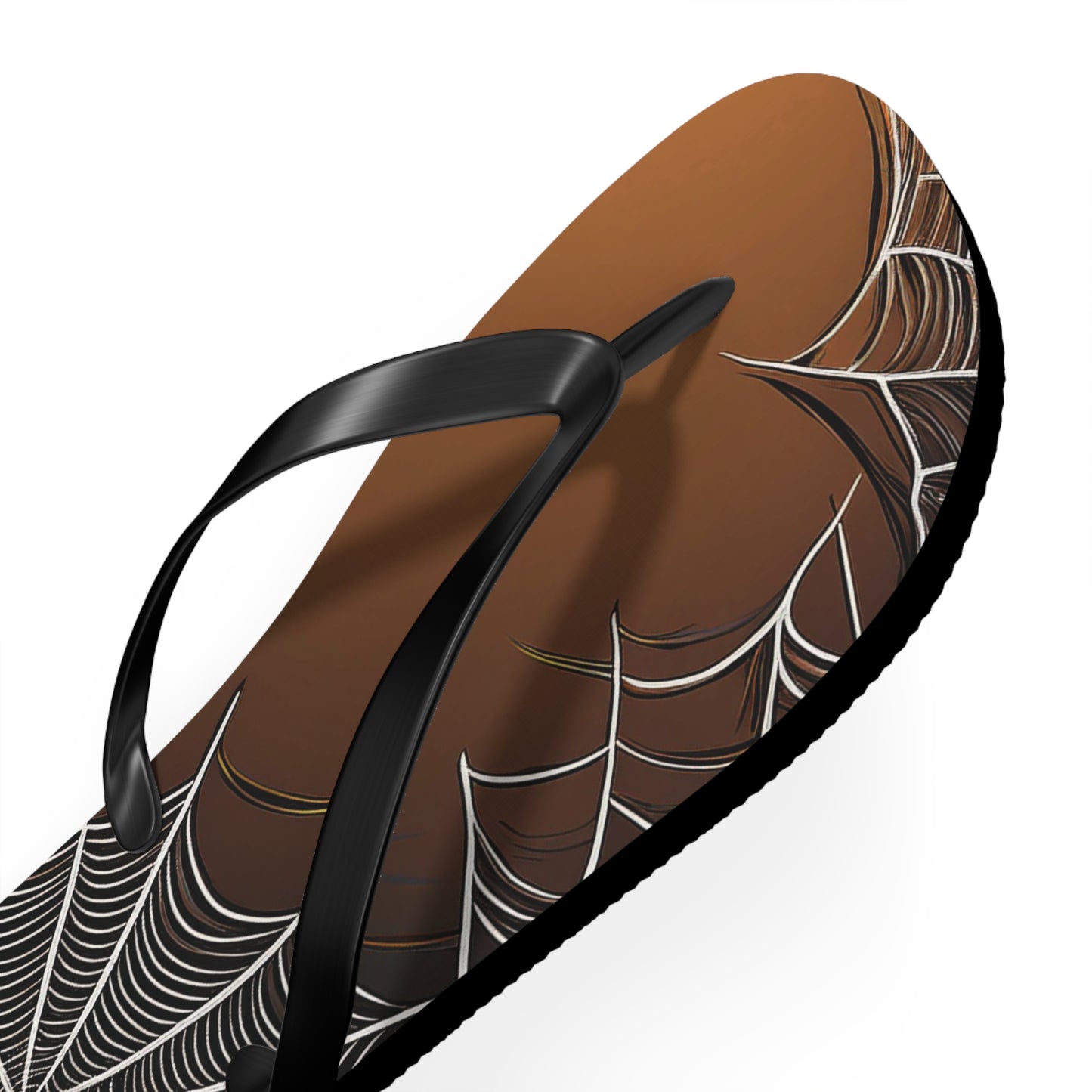 Golden Spider Web Flip Flops