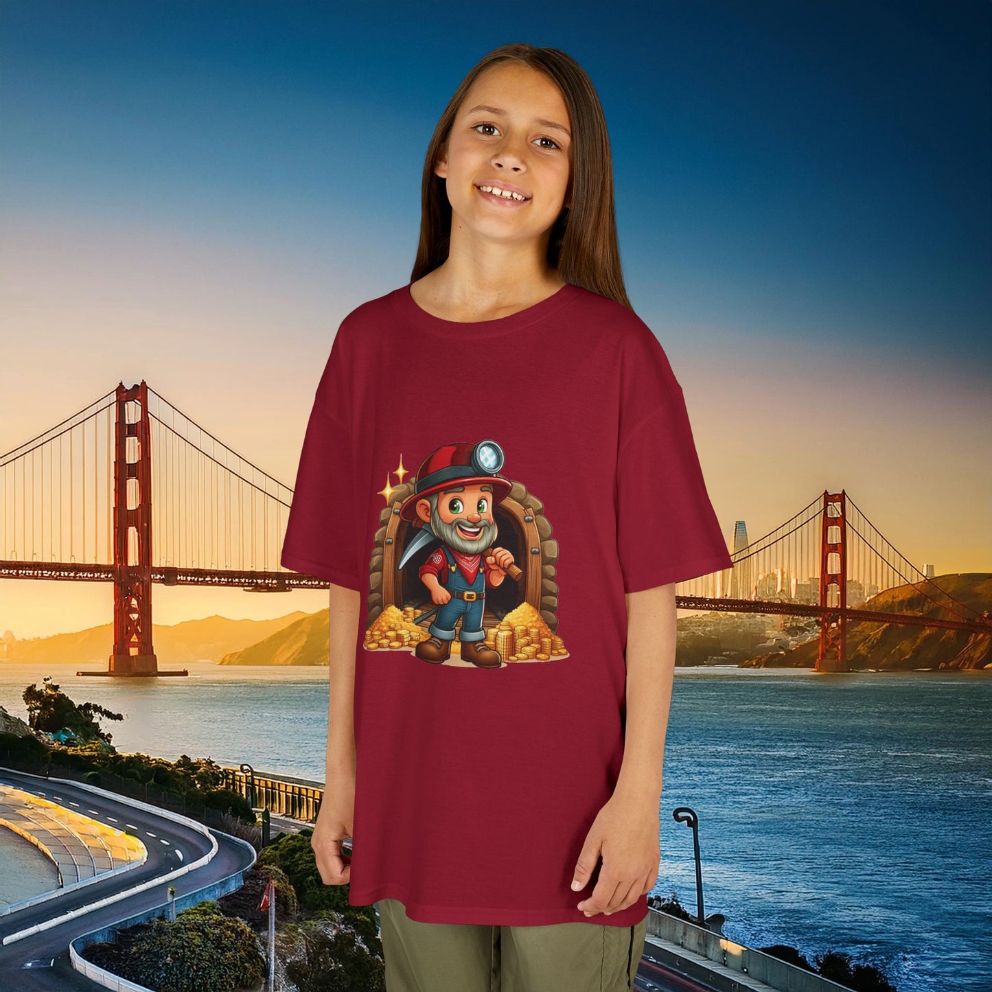 San Francisco Football Cartoon Miner Kids Tee