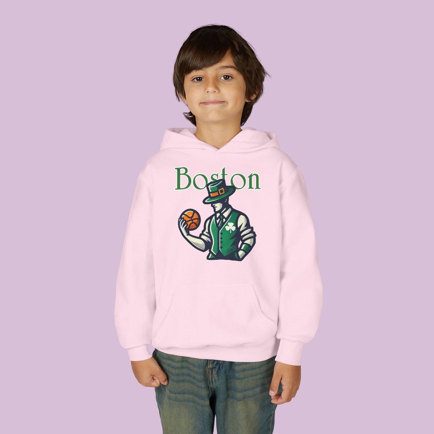 Boston Basketball Youth Hoodie