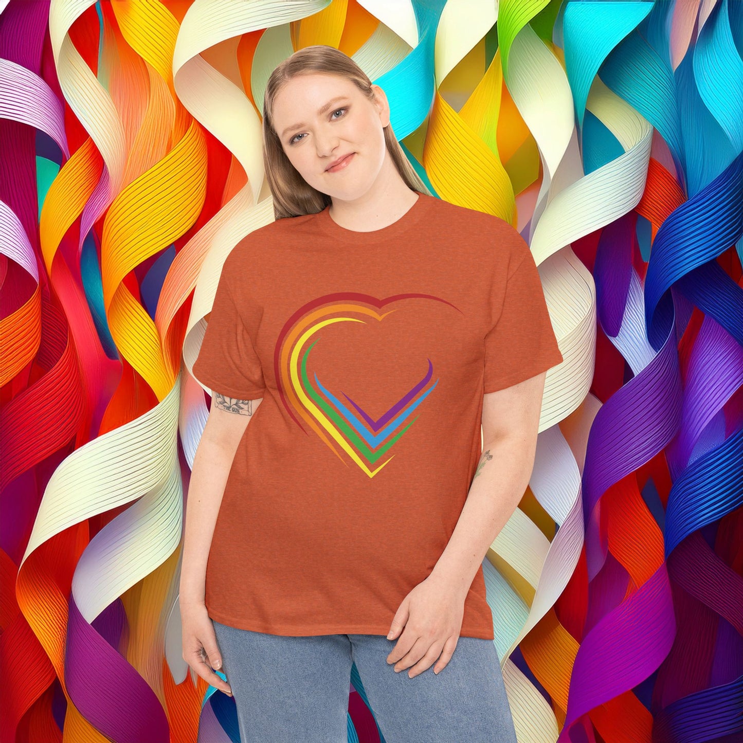 Rainbow Heart Unisex Tee