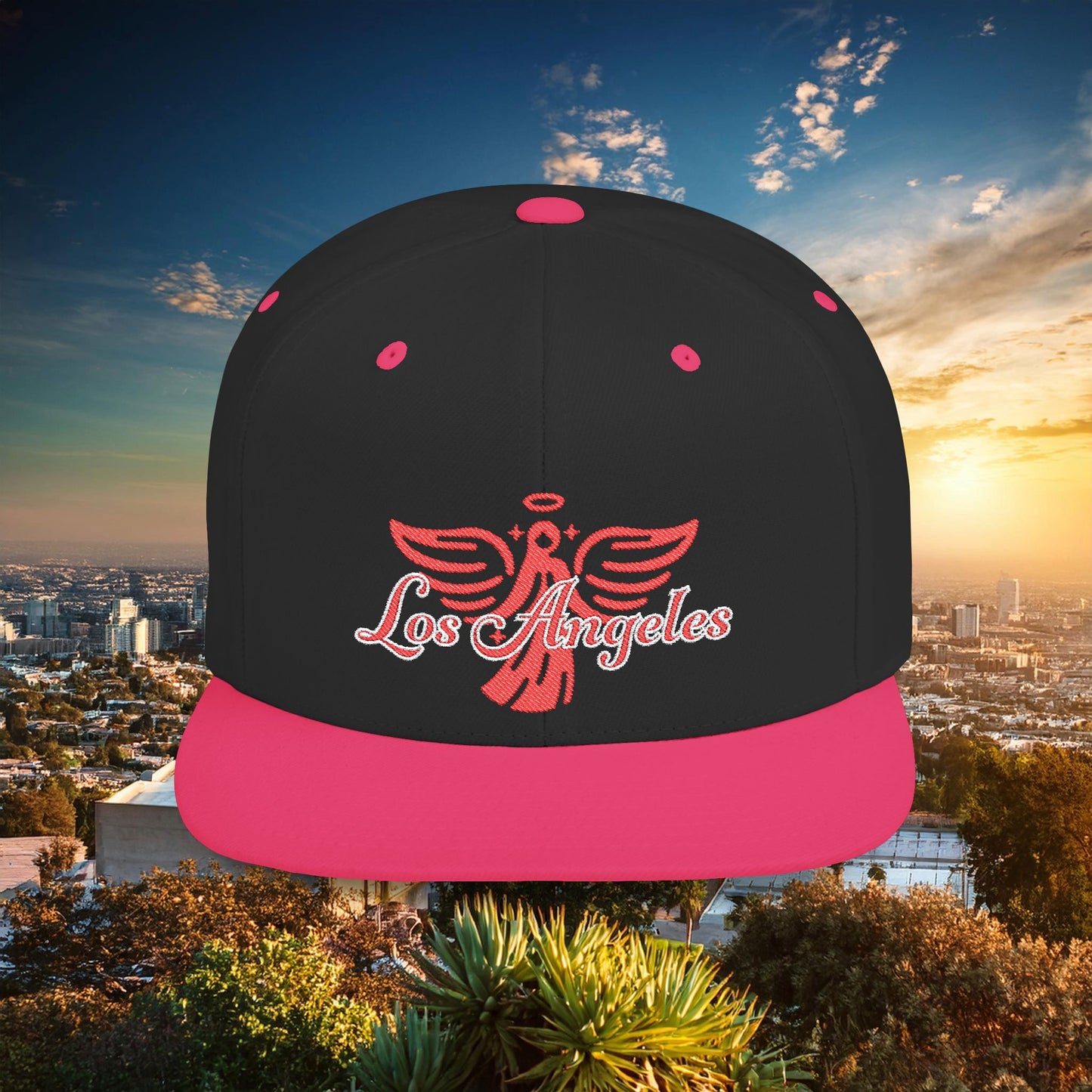 Los Angeles Red Angel Flat Bill Snapback