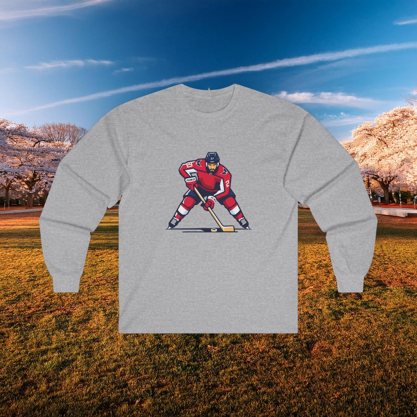 Washington Hockey Player Long Sleeve Tee