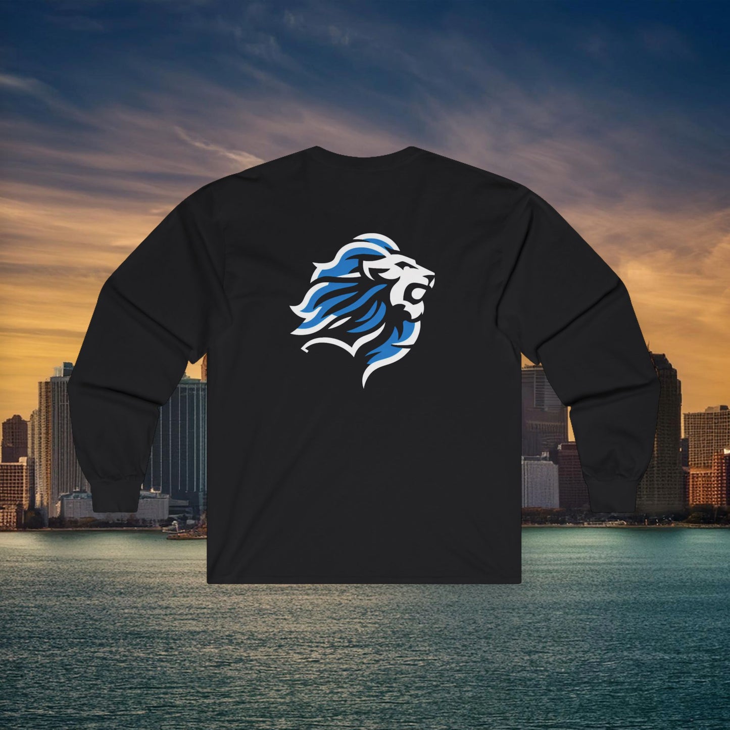 Detroit Football Crest Long Sleeve Tee