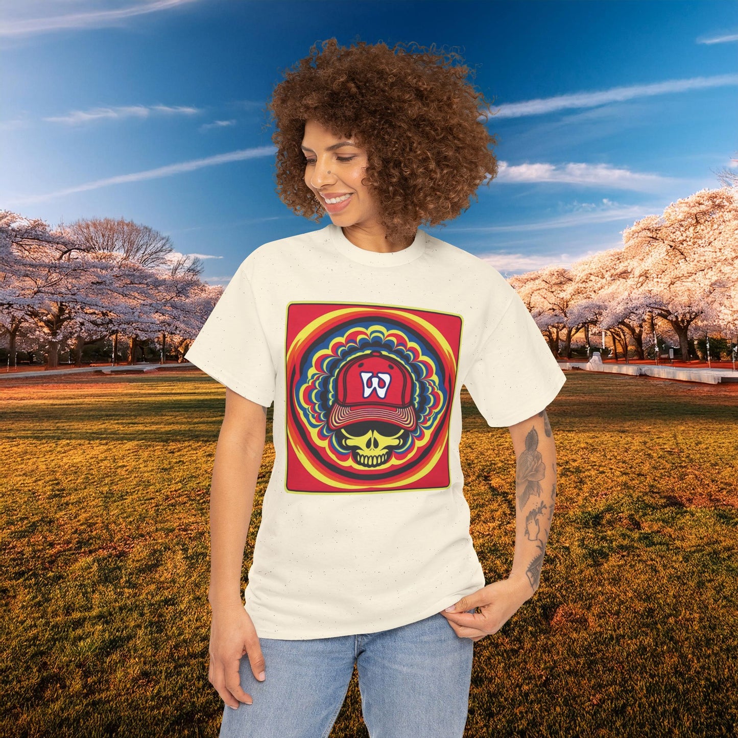 Psychedelic Funky W Skull Tee