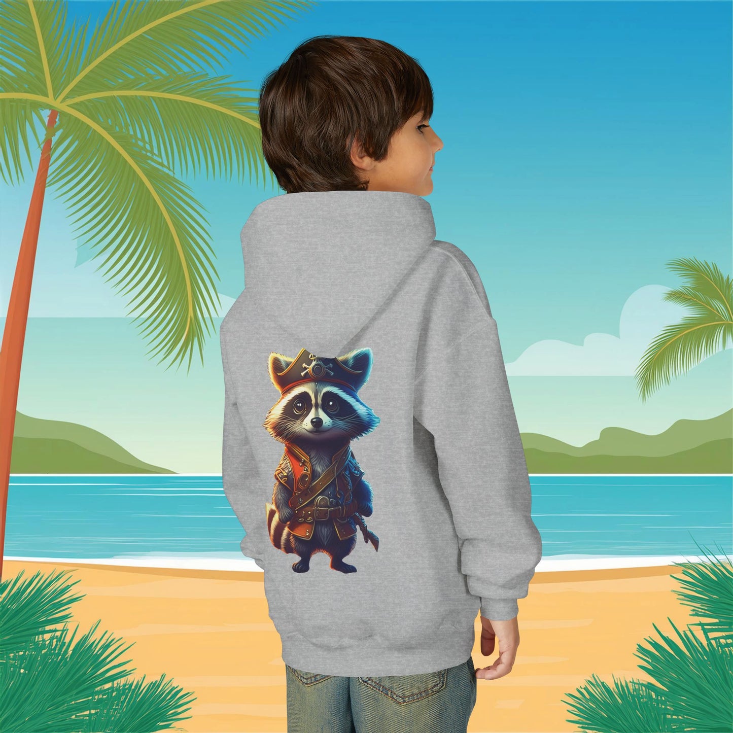 Raccoon Pirate Youth Hoodie