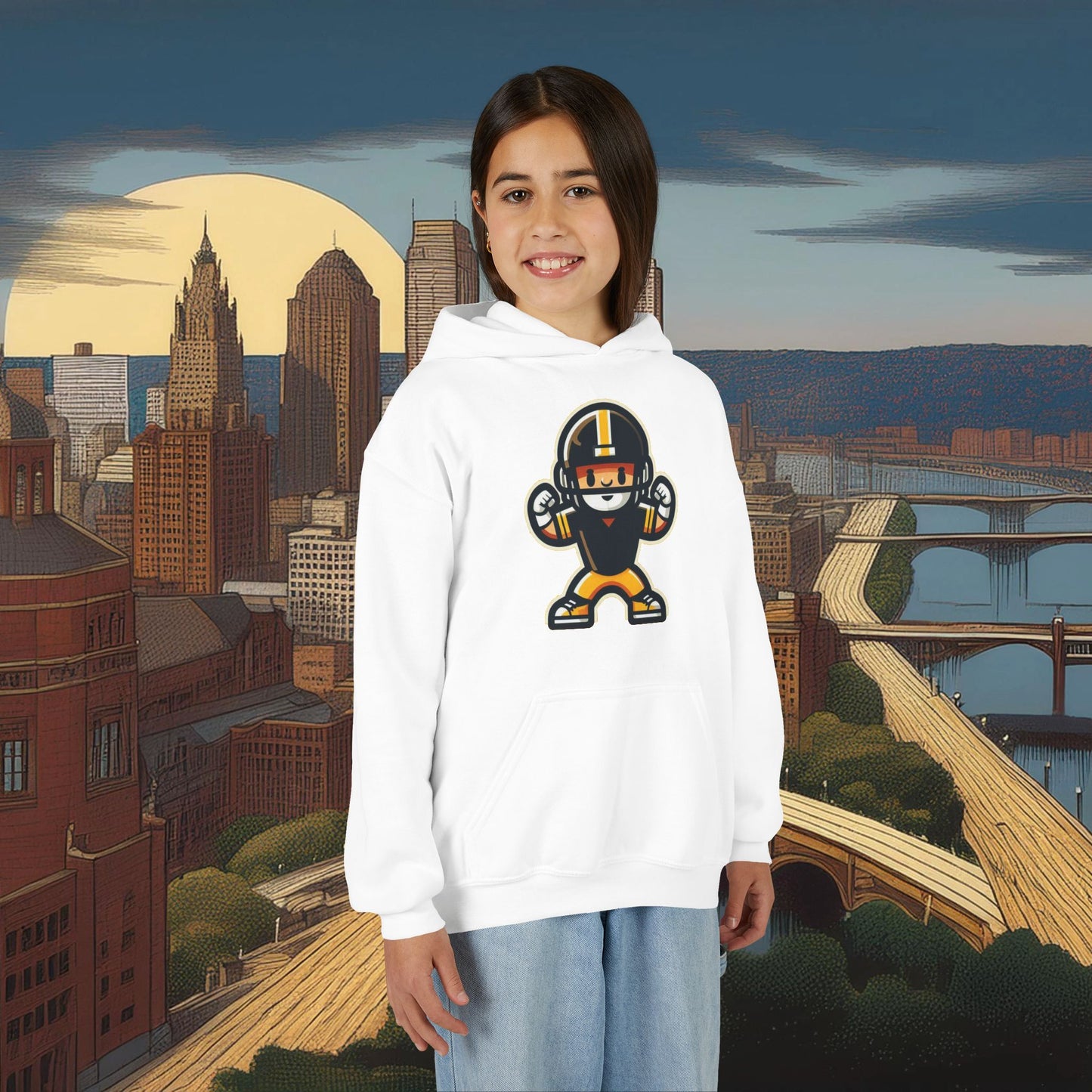 Mini Pittsburgh Football Player Youth Hoodie