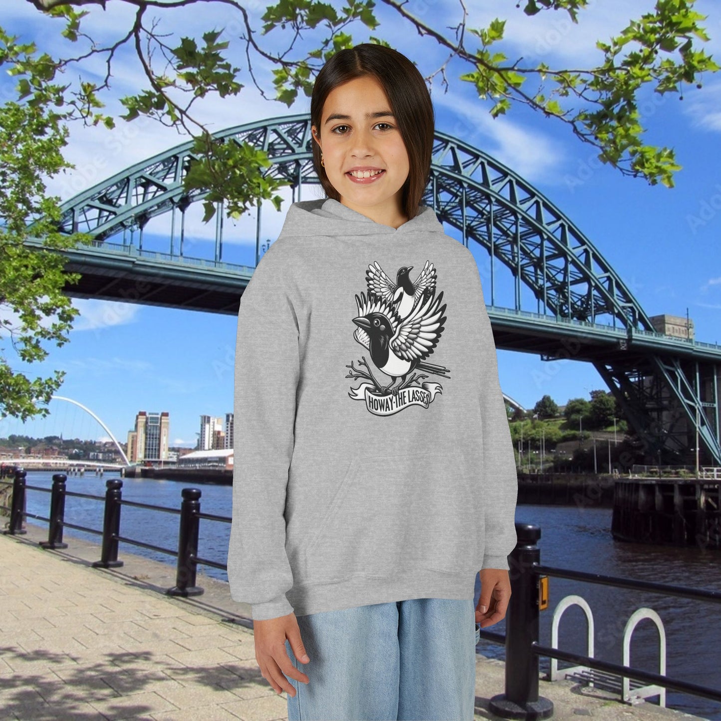 Newcastle United Howay The Lasses B&W (Twin Mags) Youth Hoodie