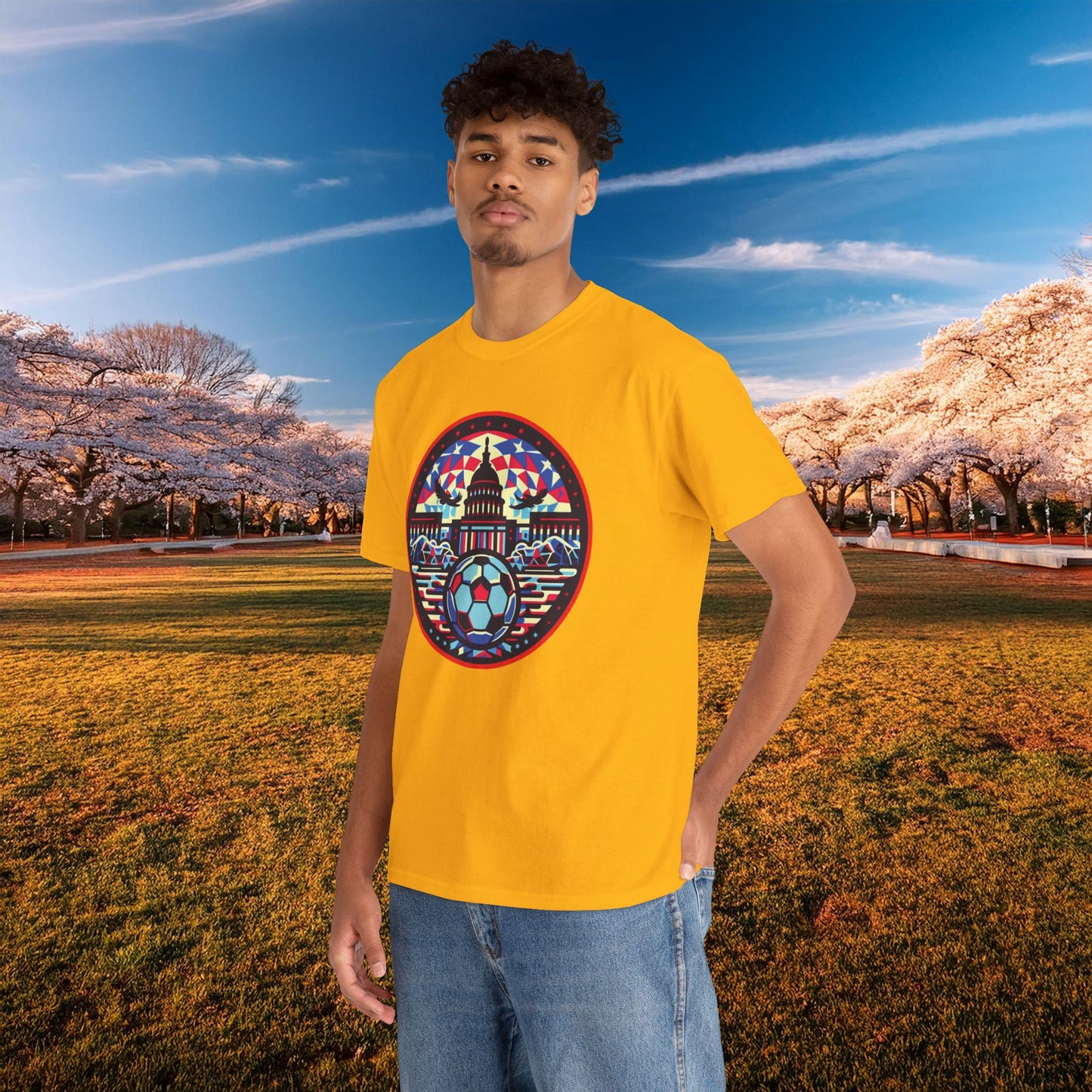 Vibrant Geometric DC Soccer Tee