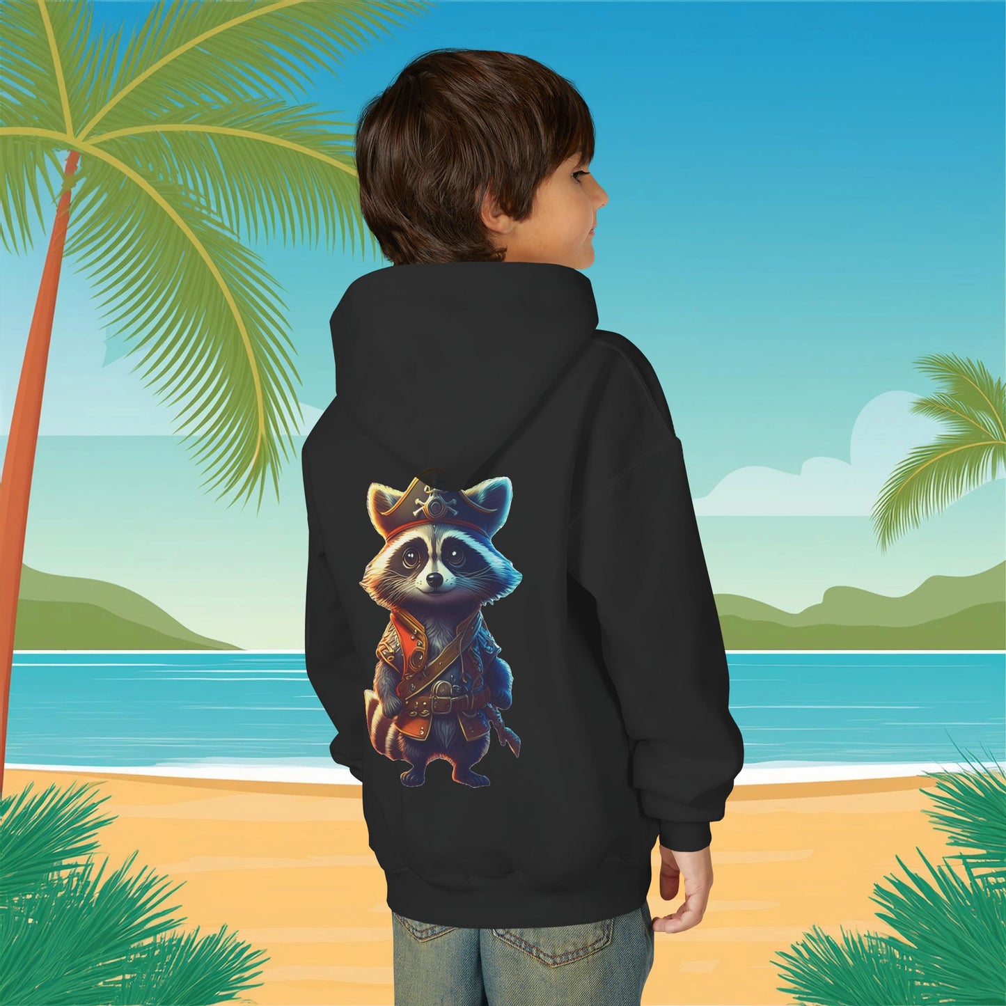 Raccoon Pirate Youth Hoodie