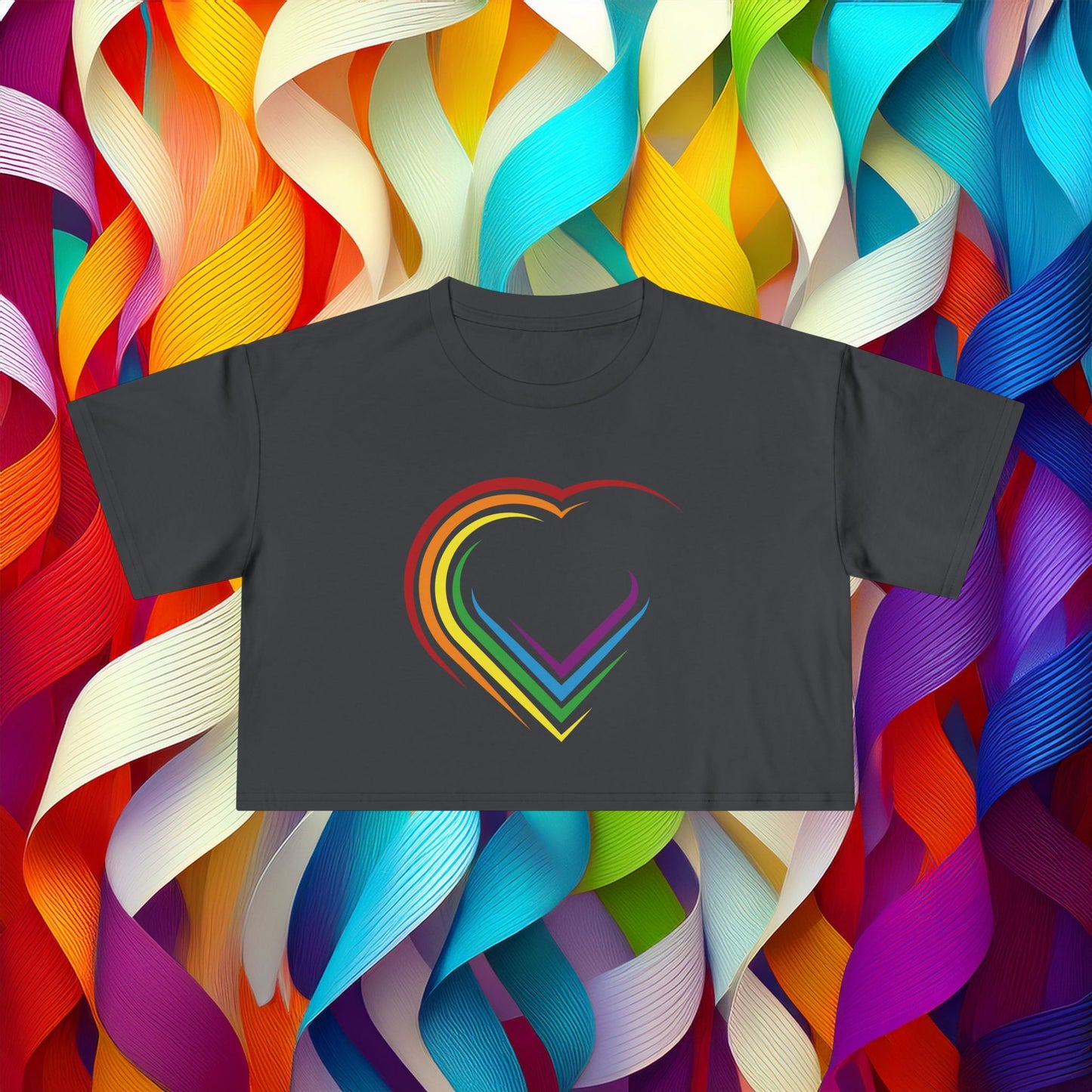 Rainbow Heart Women's Crop Tee