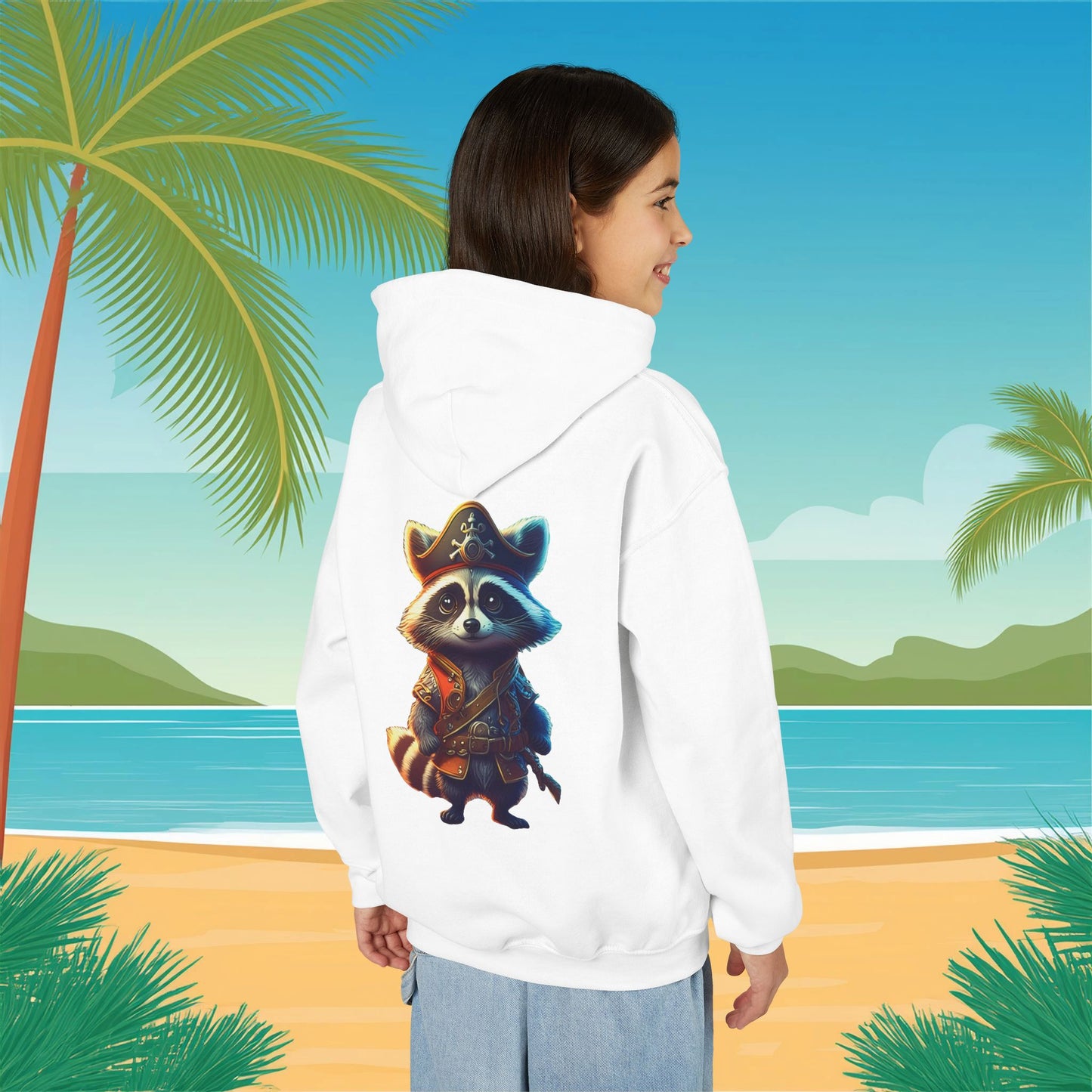 Raccoon Pirate Youth Hoodie